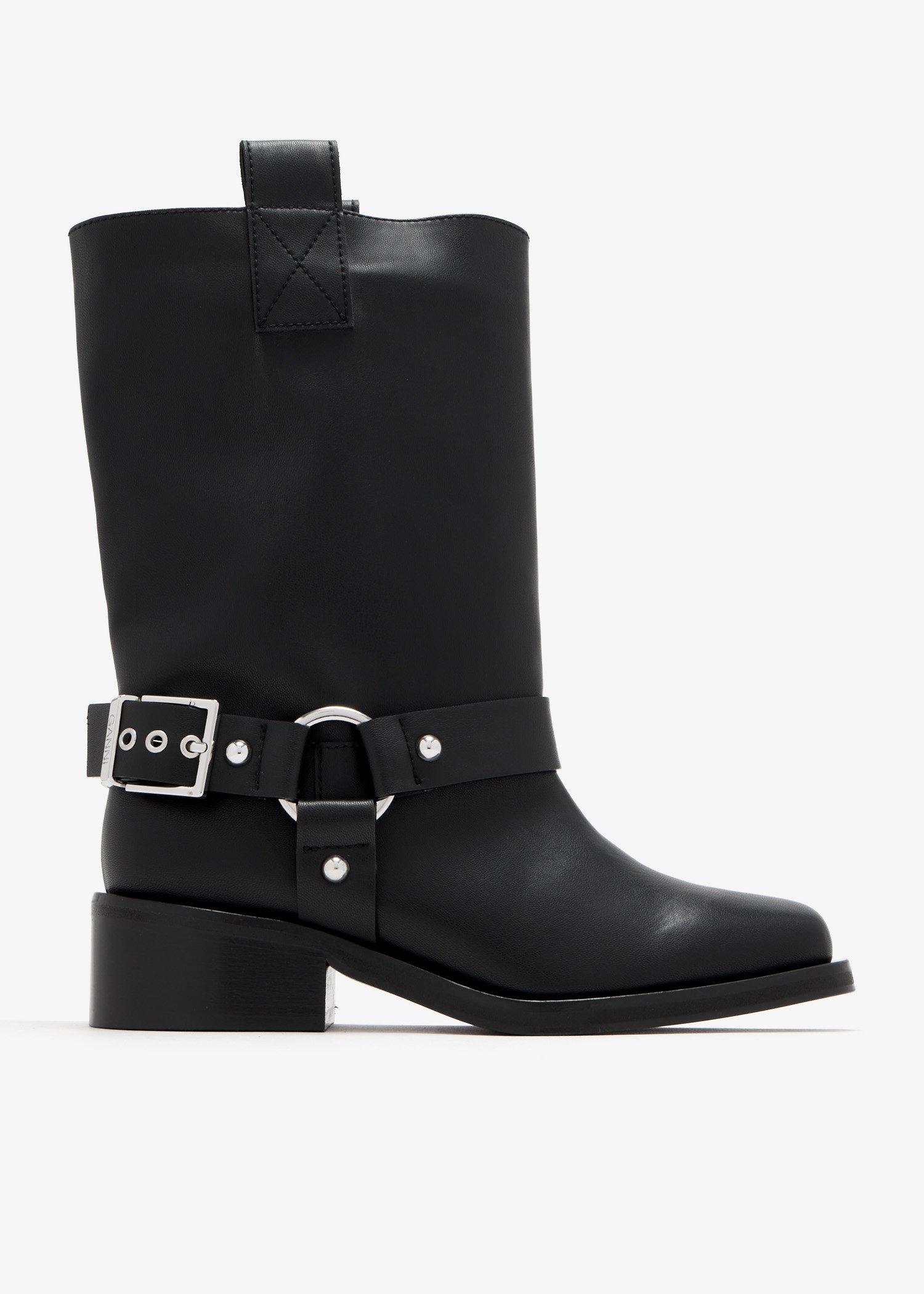ミドルブーツ Ganni 'Western' texas boots GANNI Embroidered Western Boots - Black/Yellow | Garmentory