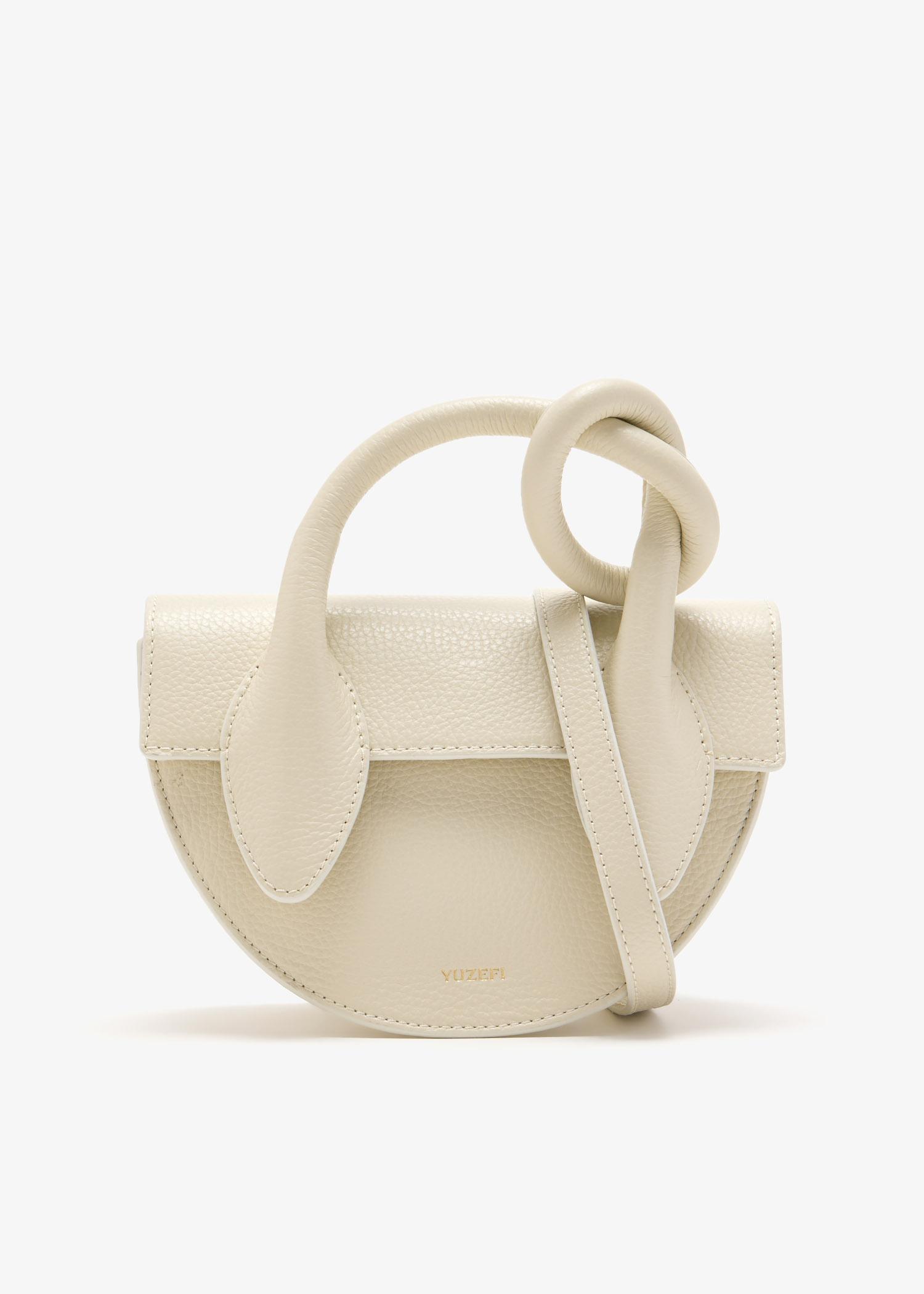 ★YUZEFI★ Mini Pretzel Tote Bag Off White YUZCOHBMPRZ11 YUZ Yuzefi Mini pretzel leather tote - White - Women | YUZCOHBPRZ11