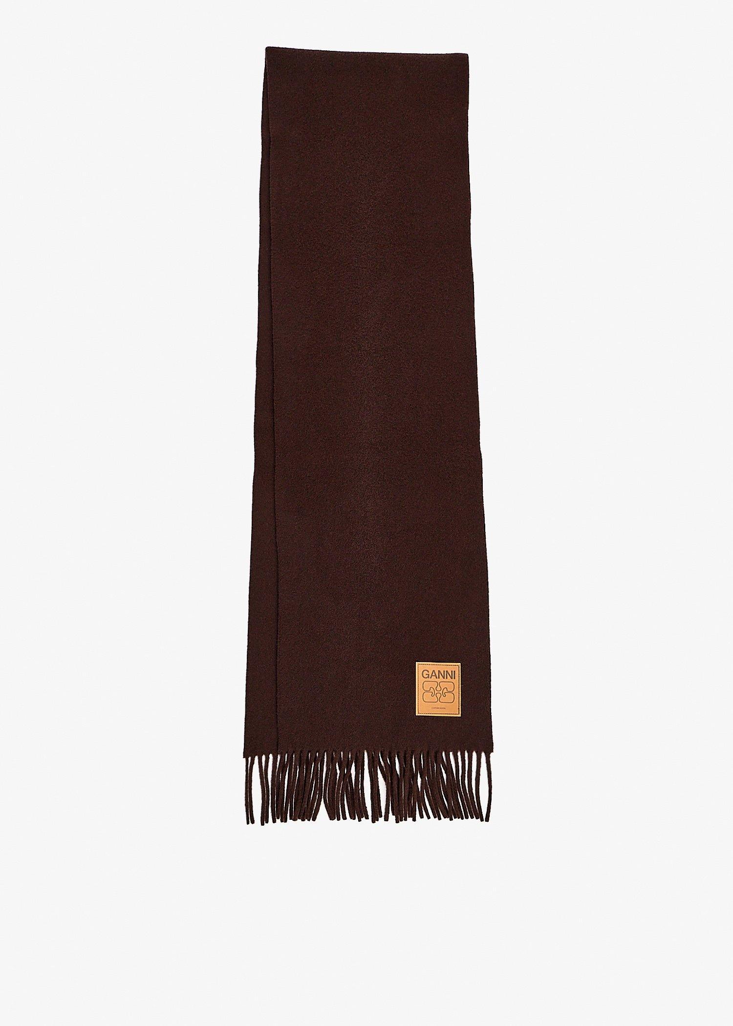 Ganni Ribbed Knit Scarf in Brown Ganni - Recycled Wool Scarf - Beige | Smallable main image 4