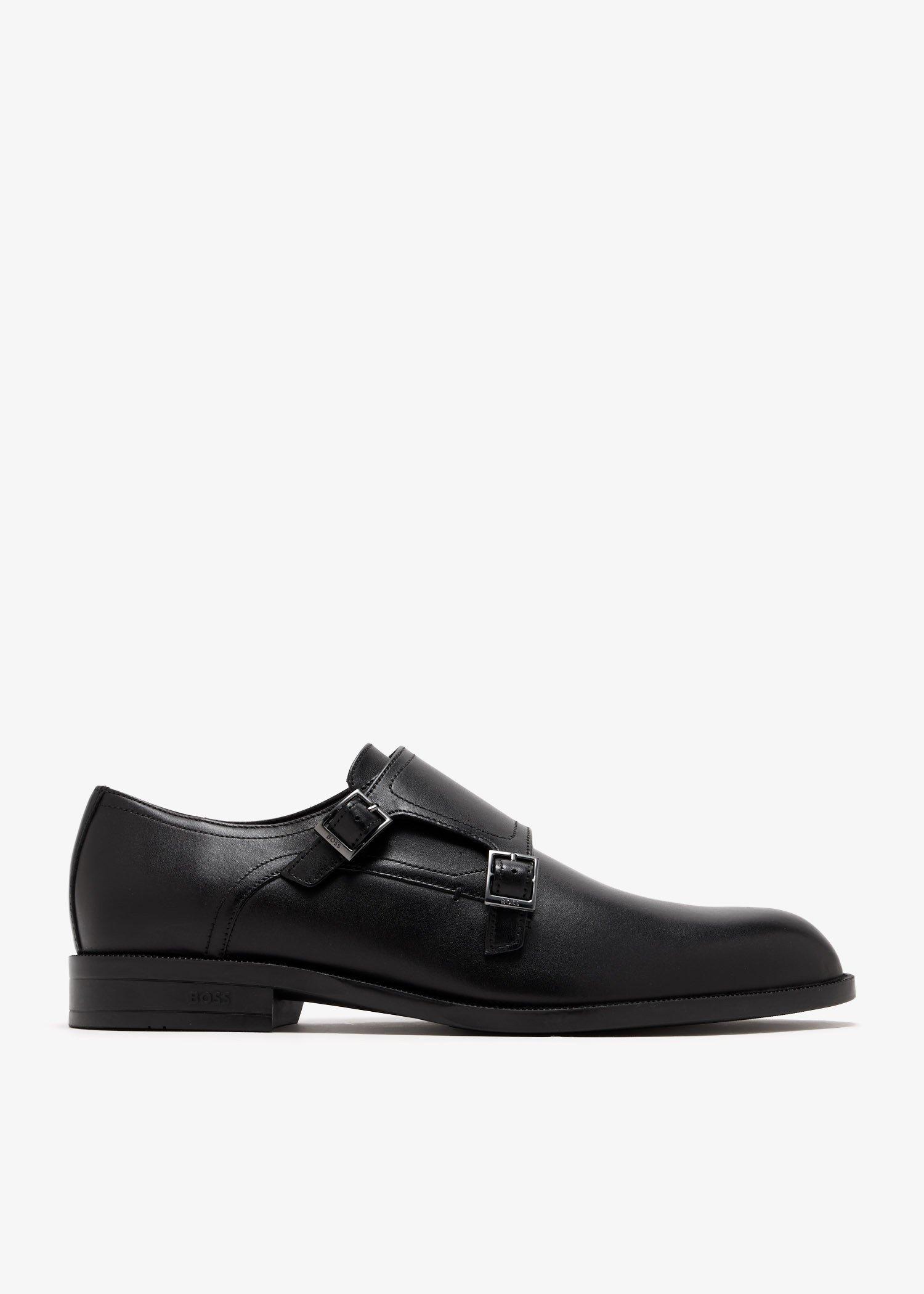 BOSS? Men\'s Black Double Monk Strap Oxfords BOSS - Double-strap monk shoes in leather - Dark Brown main image 2