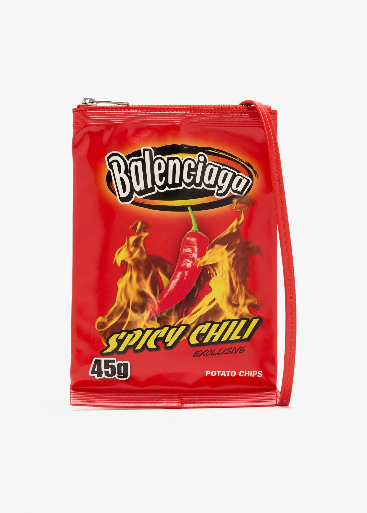Balenciaga Chips Phone Holder Pouch in Red for Men | Lyst