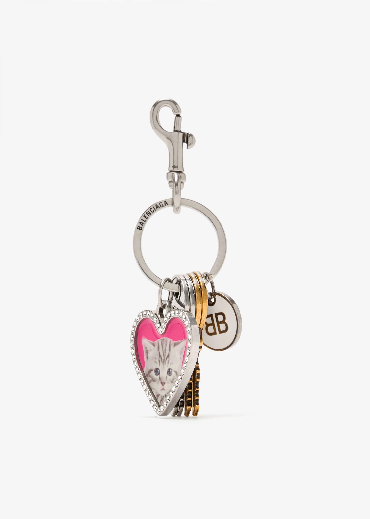 Balenciaga Heart Keyring in White | Lyst
