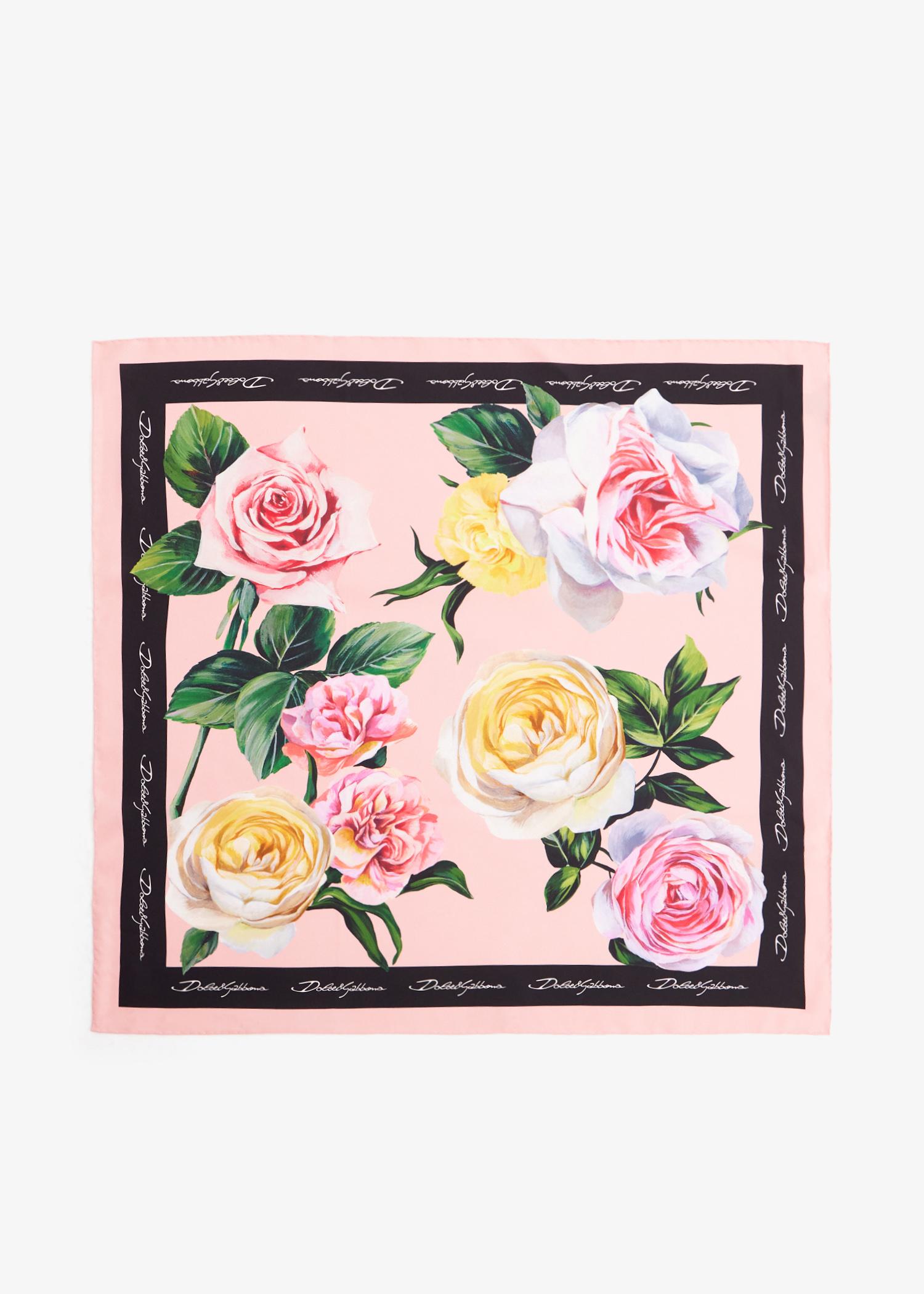 人気＊DOLCE&GABBANA＊Rose and peony-print silk twill foulard Peonies-print silk twill foulard (90x90) in Print for Women