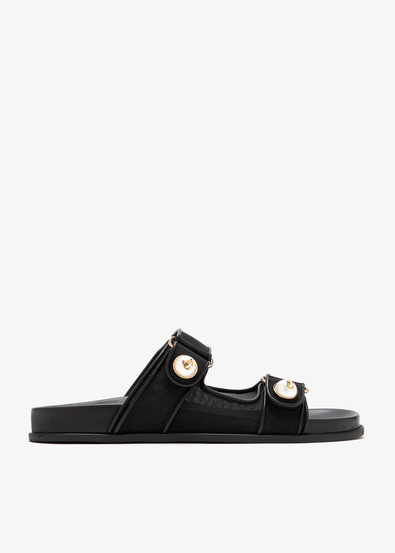 シューズ・サンダルその他 JIMMY CHOO Woman Flat sandals Black JOAFLATFQY BLACK Jimmy Choo Jess Leather Crisscross Flat Sandals | Neiman Marcus
