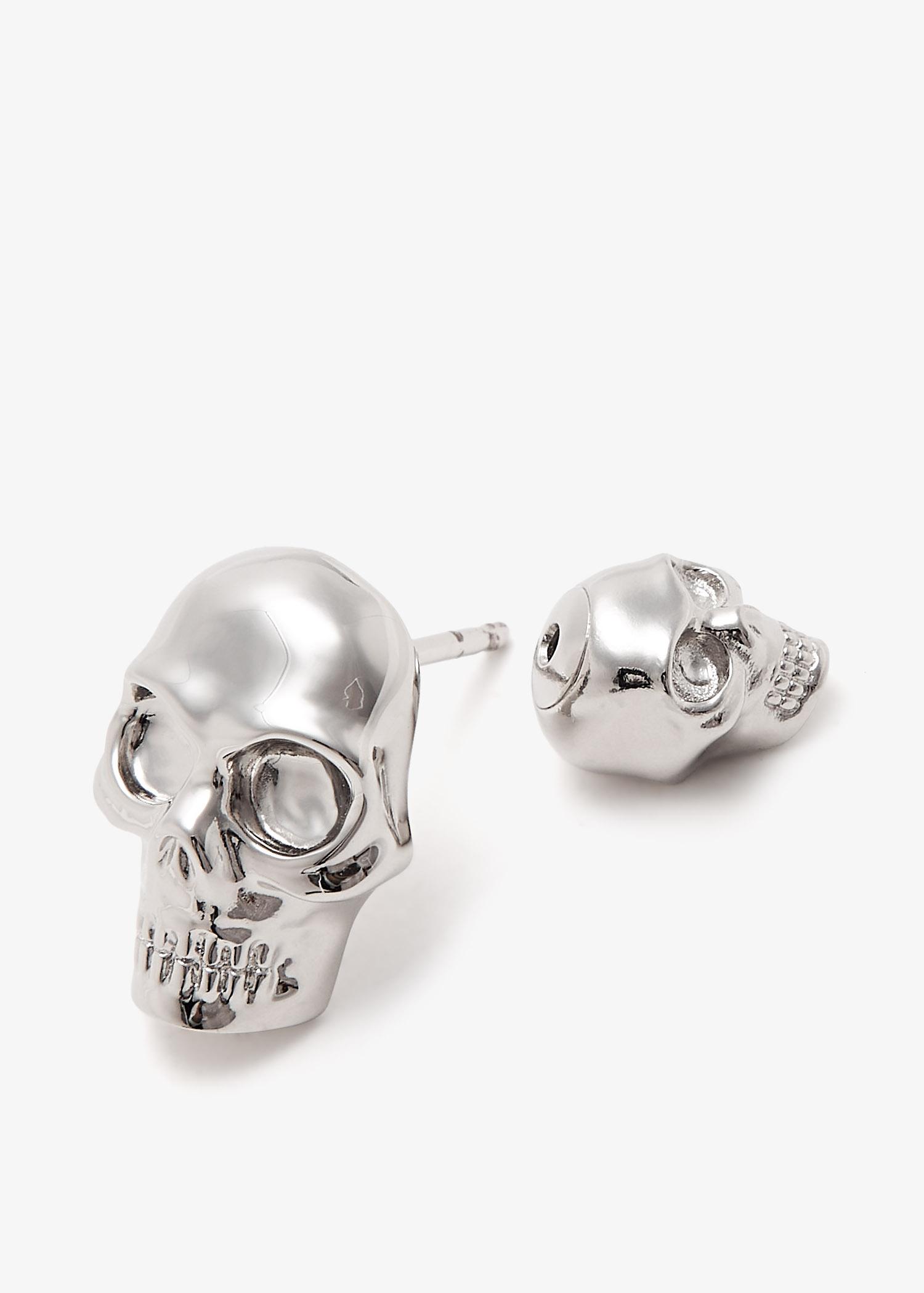 ピアス ALEXANDER MCQUEEN SKULL SINGLE EARRING McQueen Skull Stud Single Earring in White for Men | Lyst