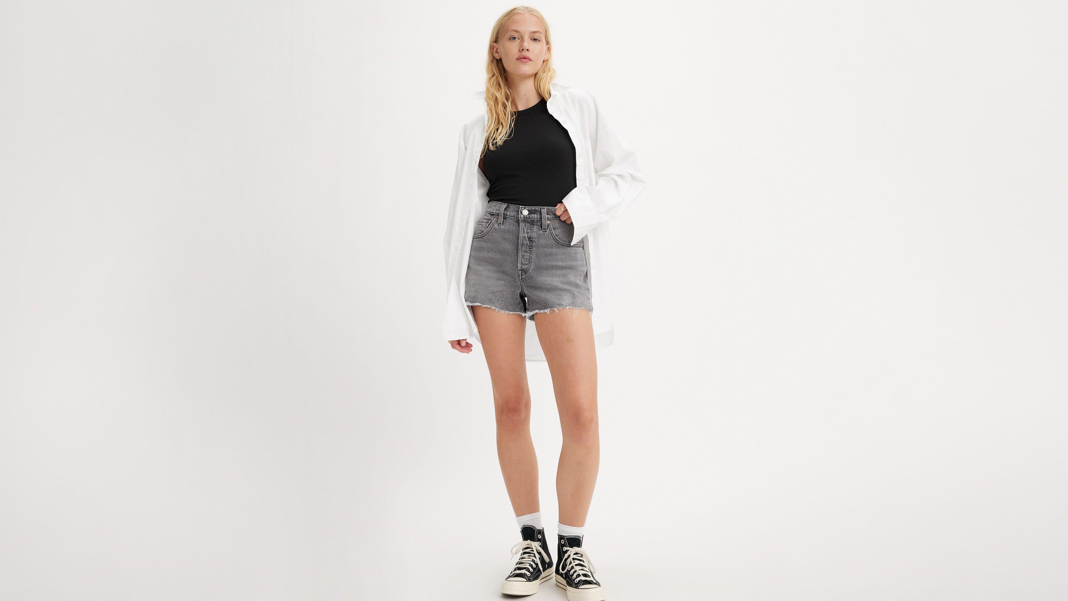 Levi s 501 Original High Rise Jean Shorts in Black Lyst UK