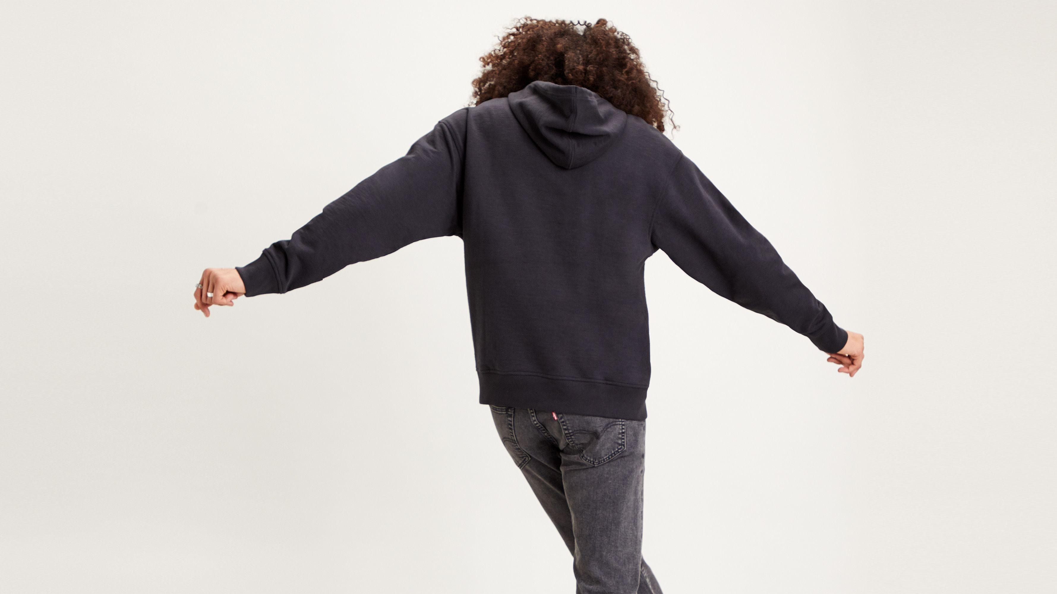 relaxed graphic serif hoodie