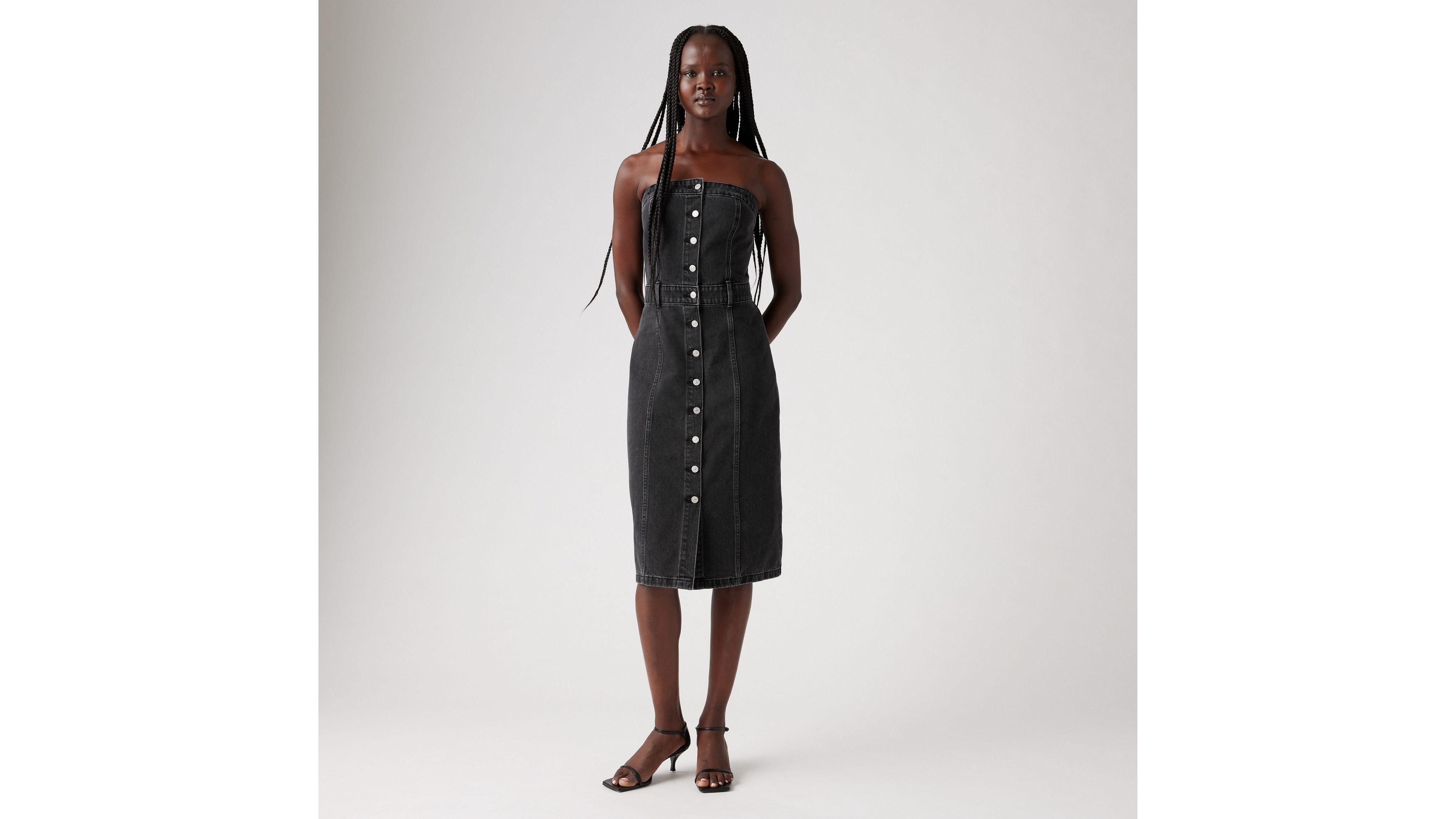 Levi s Denim Bustier Dress in Black Lyst UK