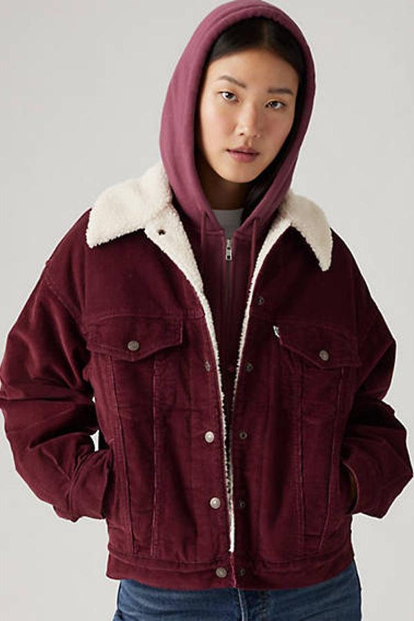Levi s 90 Sherpa Corduroy Trucker Jacket in Black Lyst UK