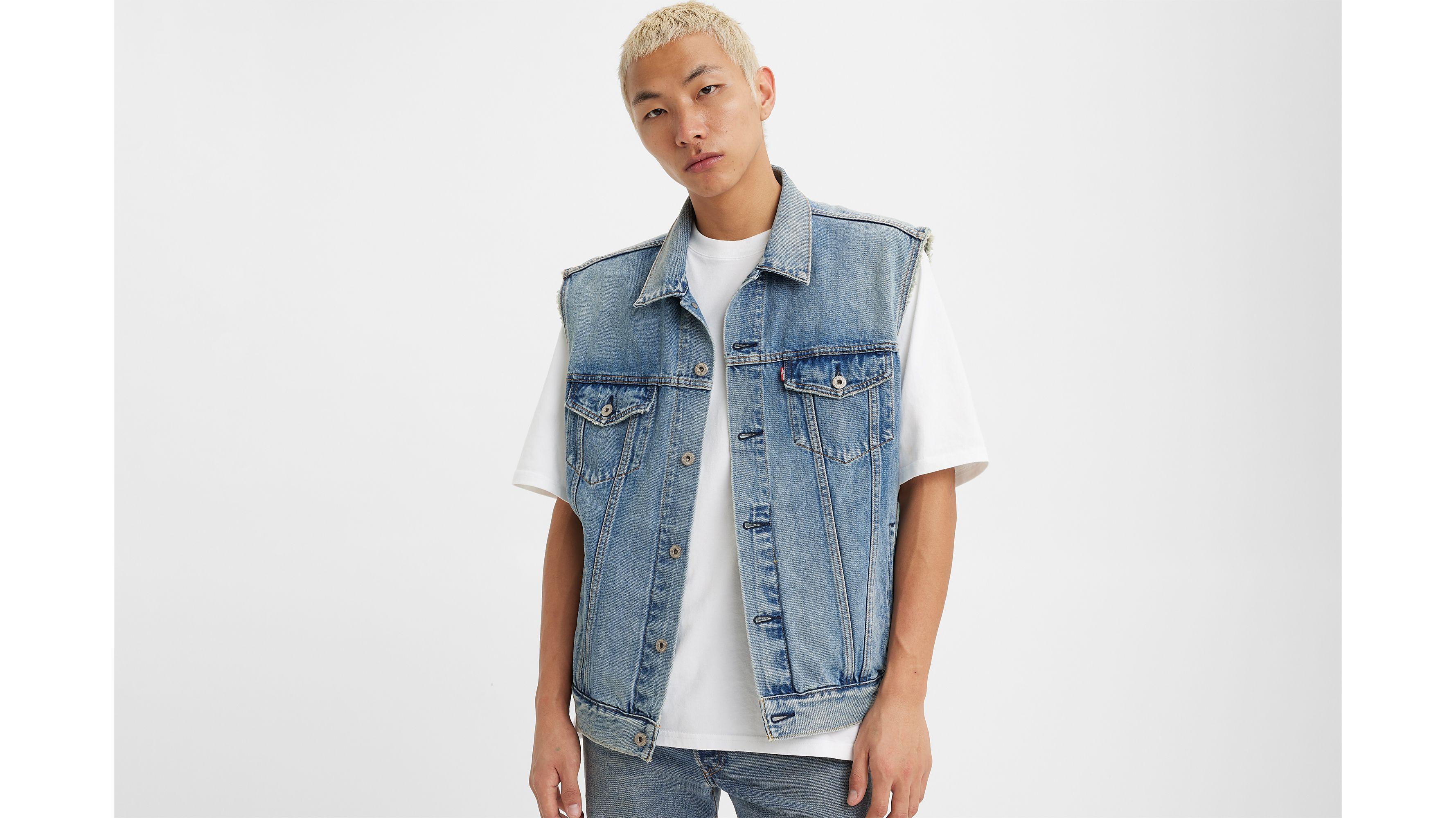 Levi's trucker sale vest mens black