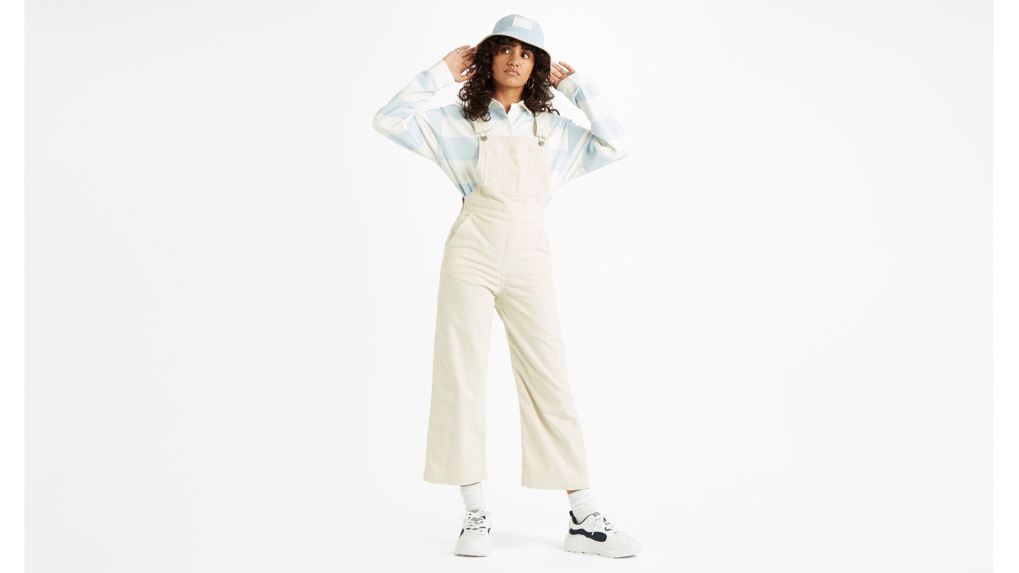 Denim Ribcage Wide Leg Cropped Overall 