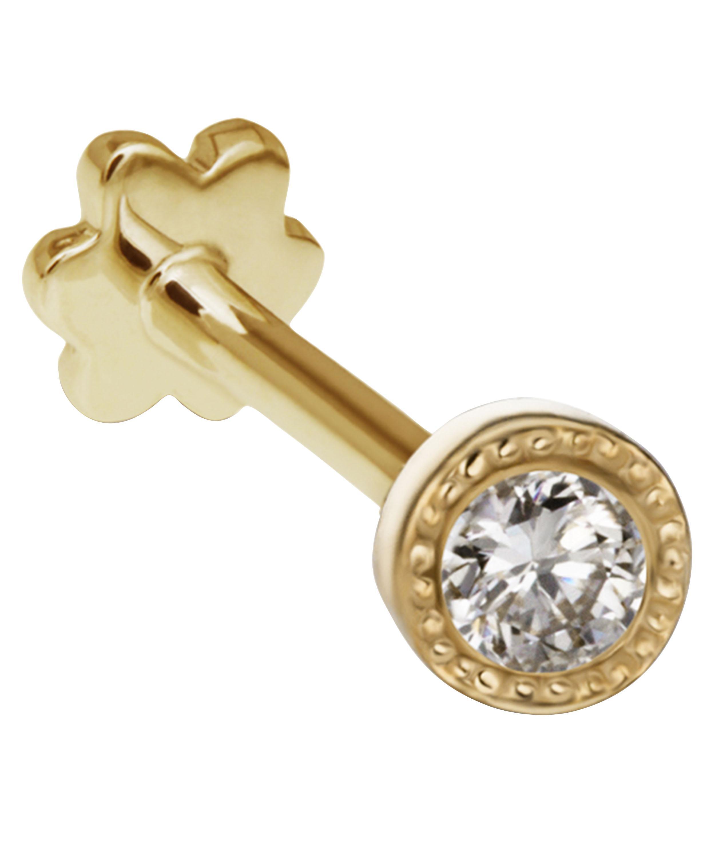 Maria Tash 2.5mm Scalloped Set Diamond Threaded Stud Earring in Gold ...