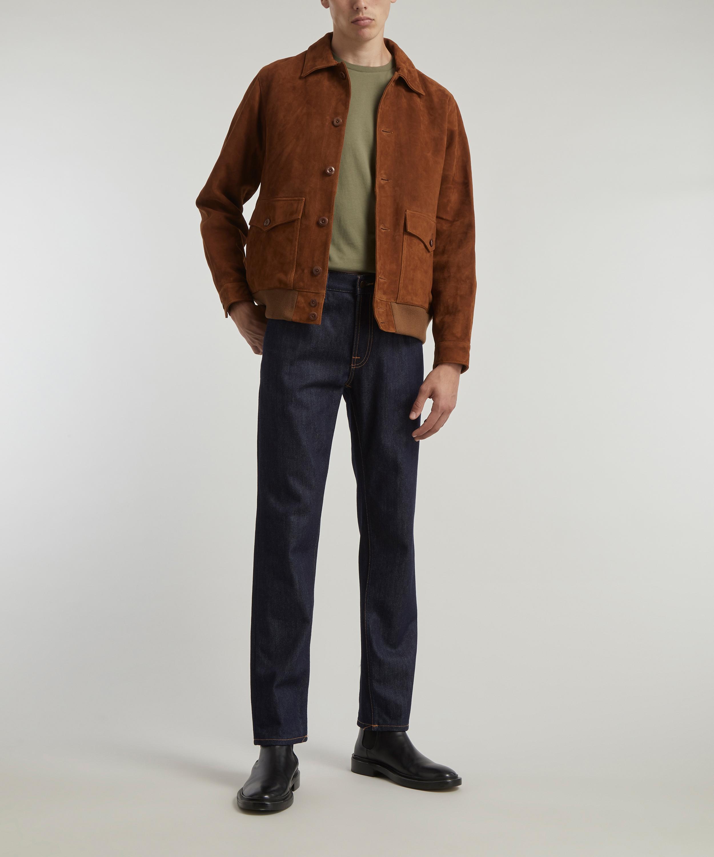 Mens cognac top suede jacket