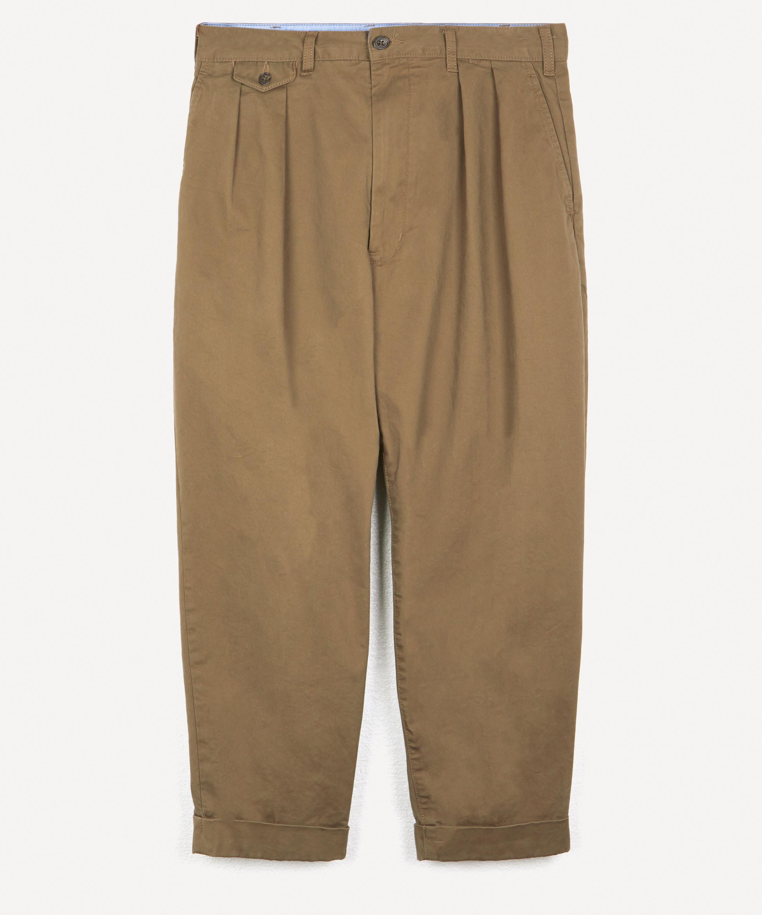 Beams Plus Exclusive 2 Pleat Chino Trousers in Olive (Green) for Men - Lyst
