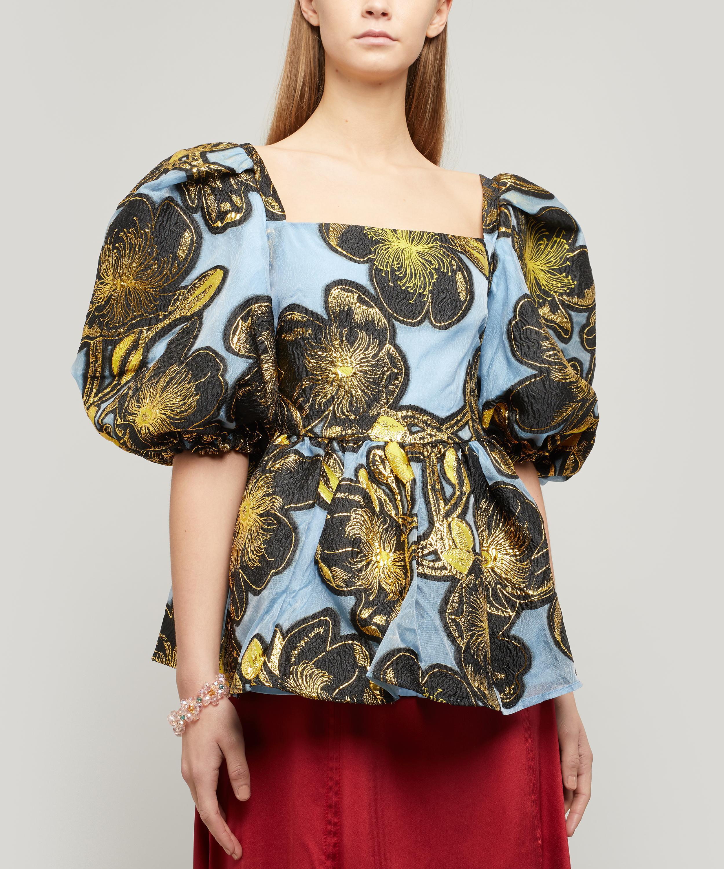 Stine Goya Leather Irene Structured Organza Blouse Lyst