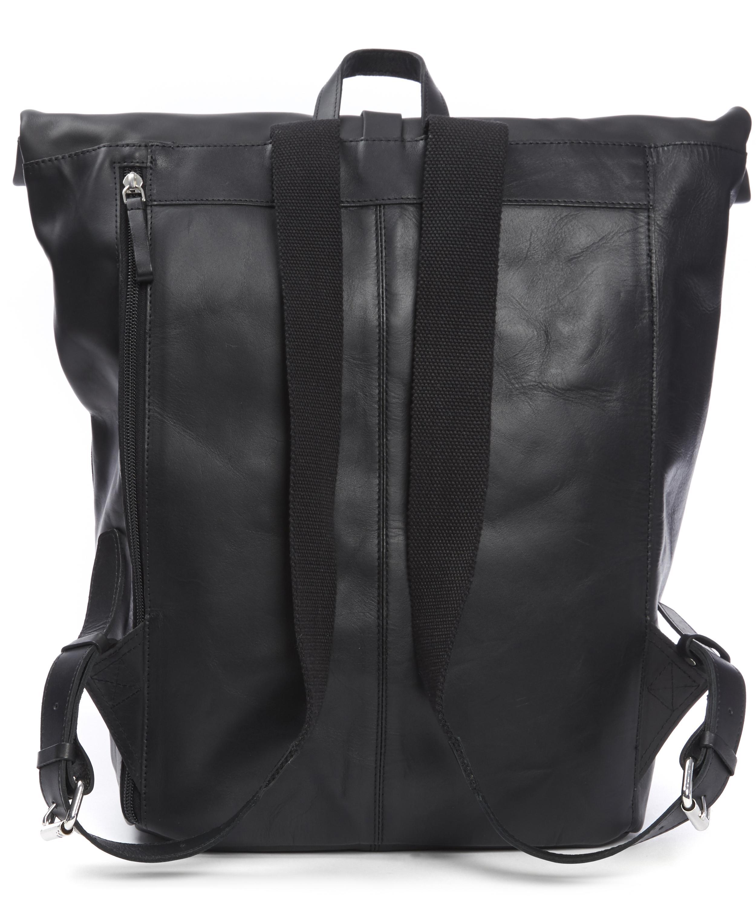 Sandqvist Antonia Leather Rolltop Backpack in Black for Men - Lyst