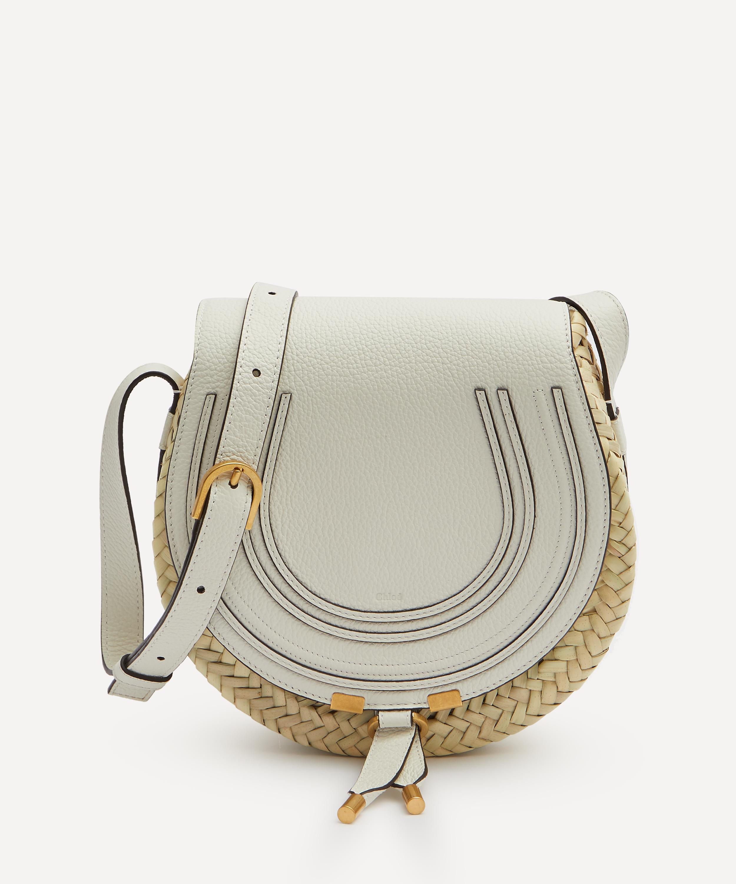 Chloé Leather Marcie Small Cross-body Basket Bag in White | Lyst