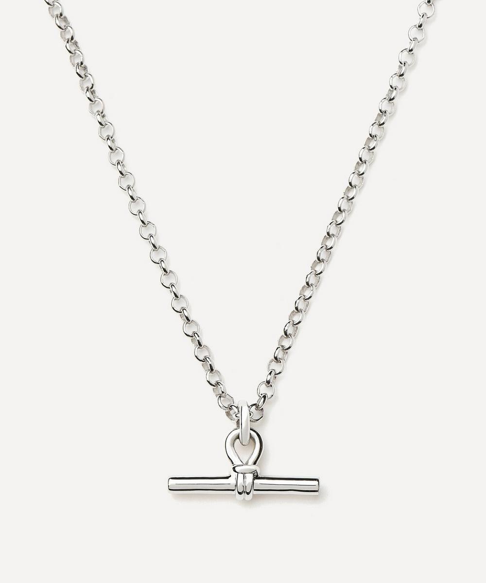 Missoma Plated Chunky T-Bar Pendant Necklace in White | Lyst
