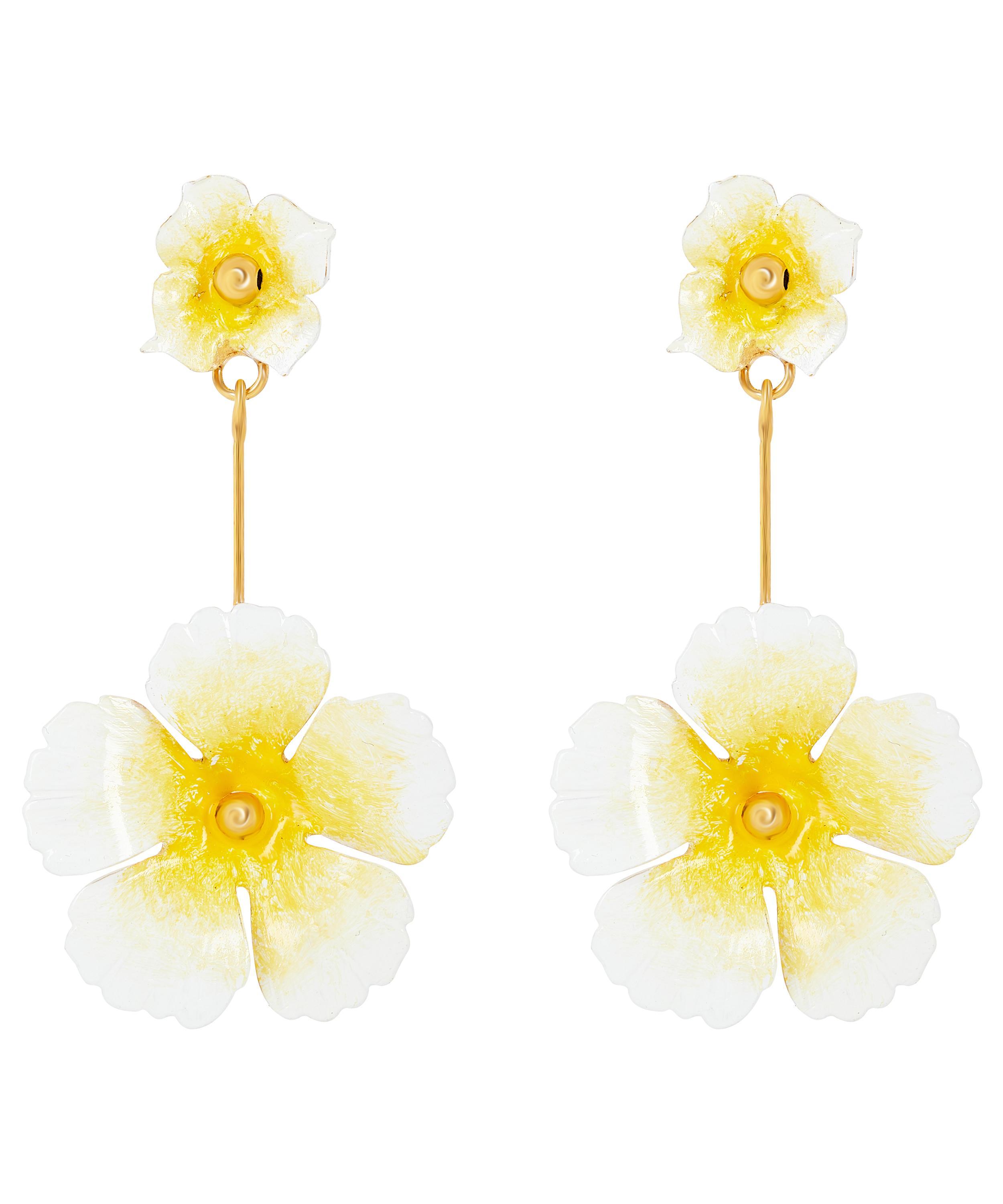 Jennifer Behr Julia Floral Drop Earrings in Yellow | Lyst UK
