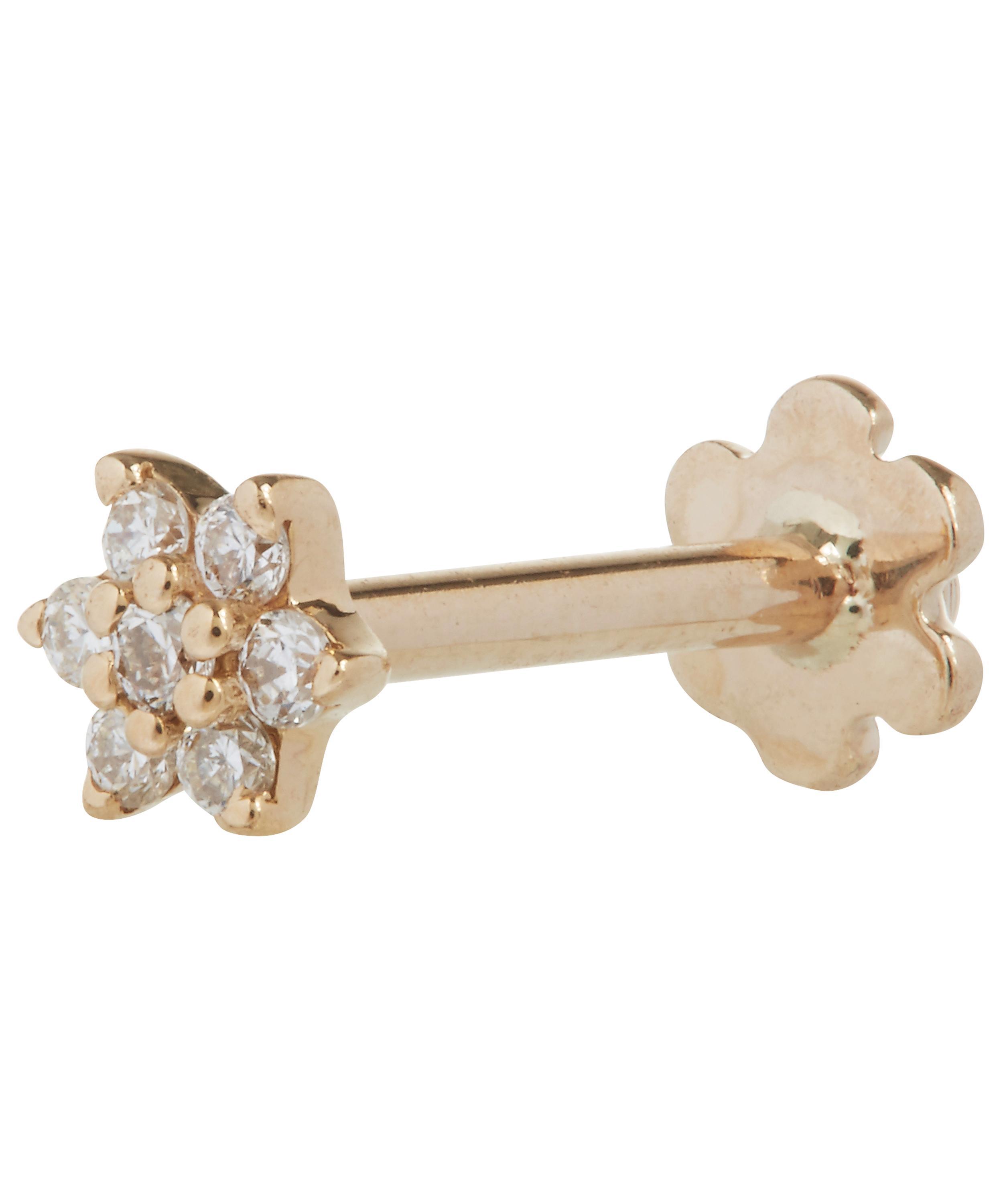 Maria Tash 3mm Diamond Flower Threaded Stud Earring - Lyst