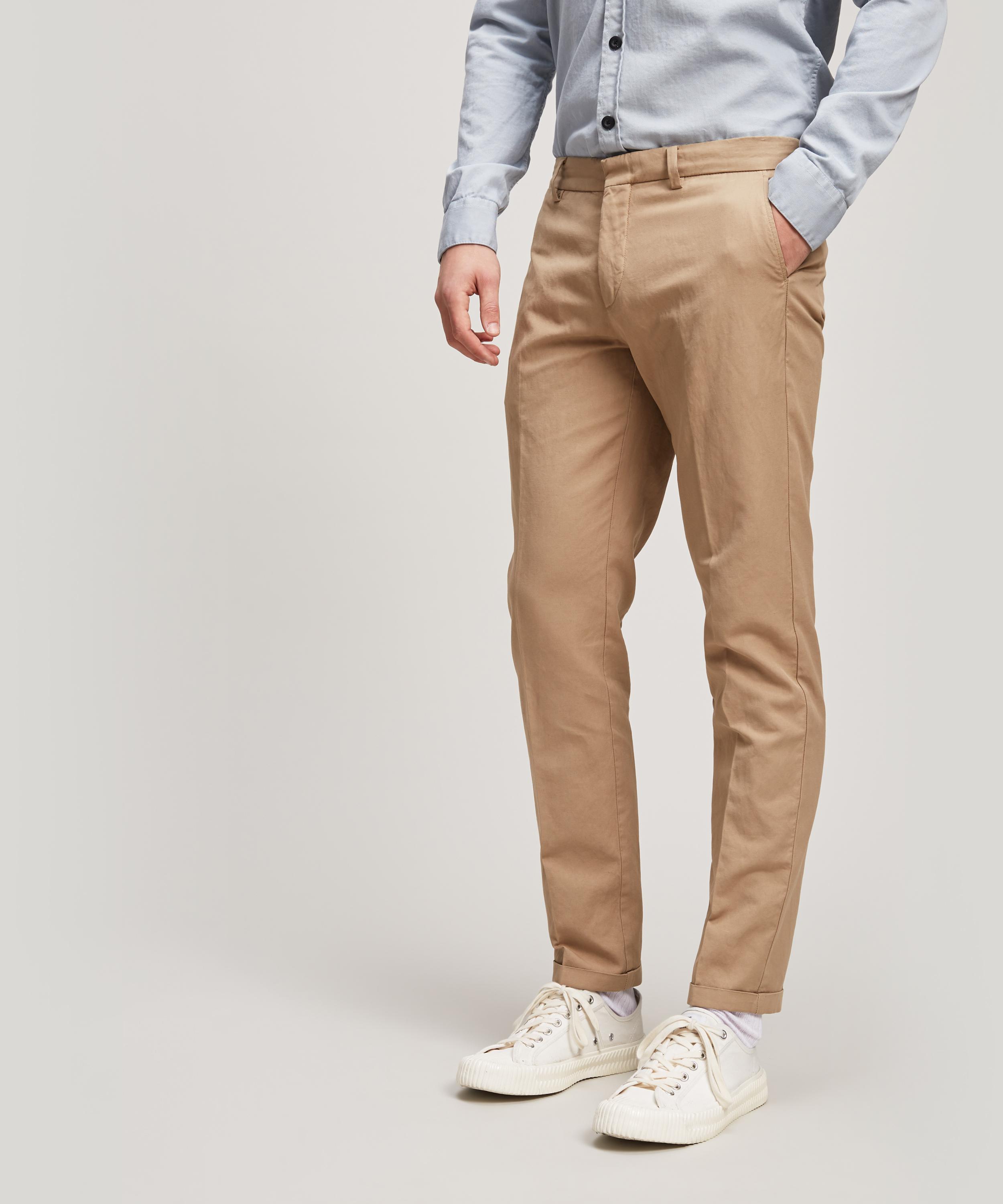 NN07 Noho 1287 Linen Flat Front Trousers in Khaki (Natural) for ...