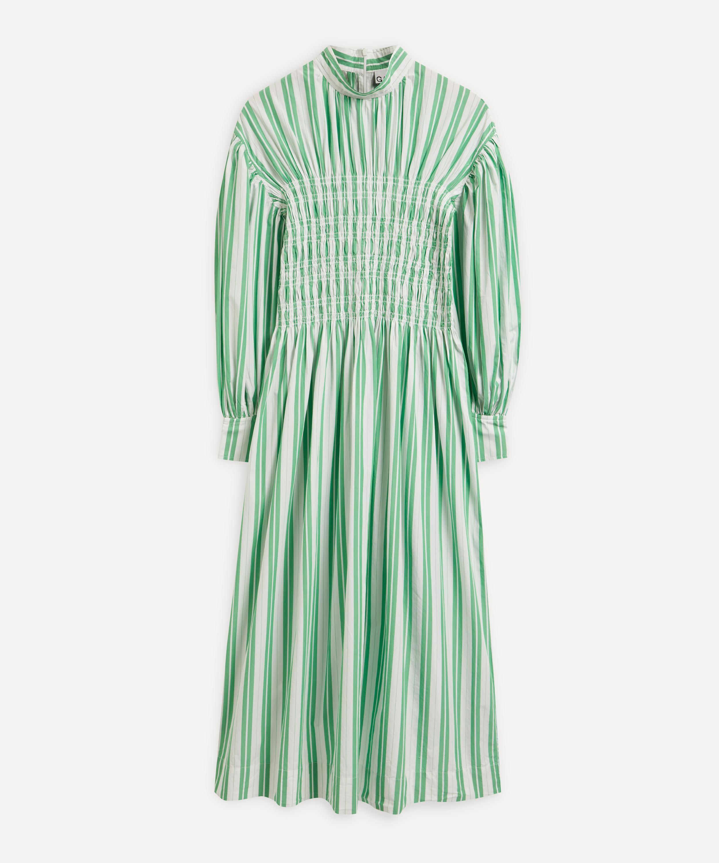 Ganni Stripe Organic Cotton Smock Dress 