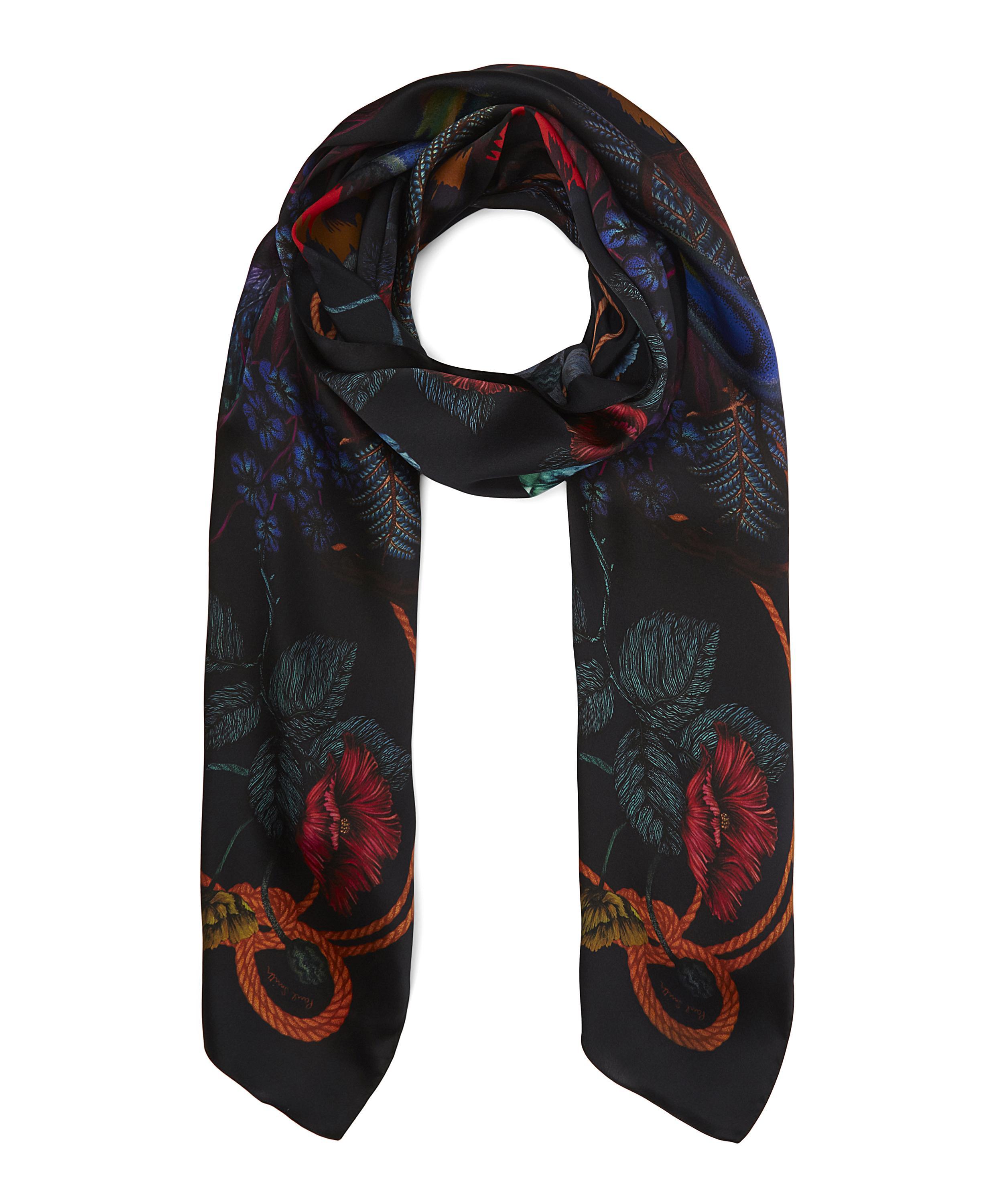 Paul Smith Explorer Silk Scarf in Black for Men Lyst