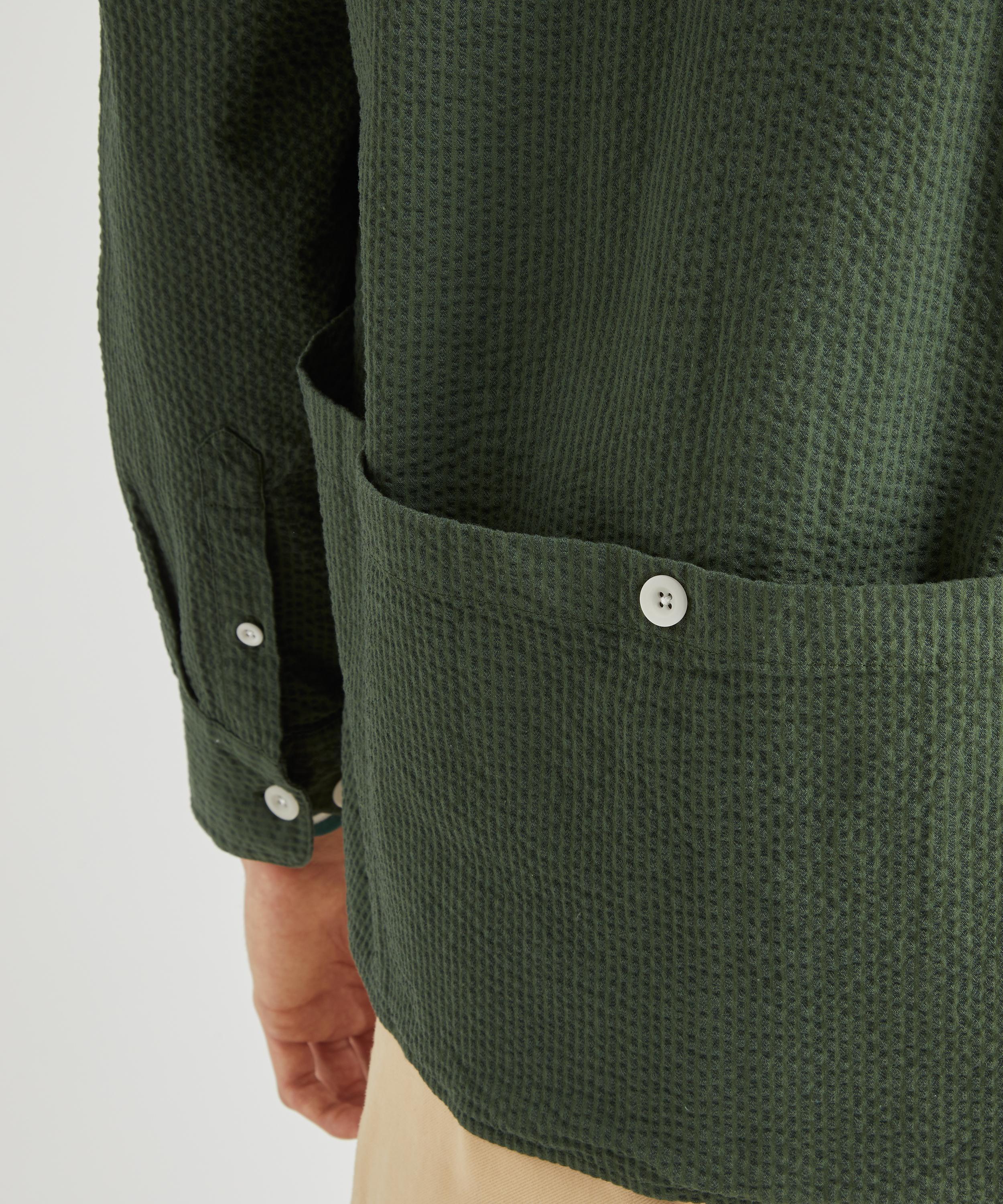 Albam Cotton Seersucker Apron Pocket 