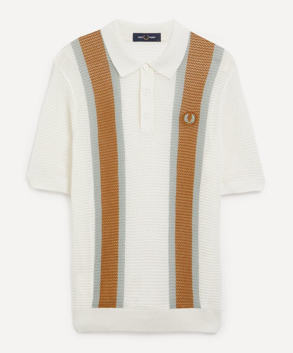 トップス FRED PERRY Textured Open-Knit Polo Shirt Textured Open-Knit Polo Shirt - Snow White | Women's