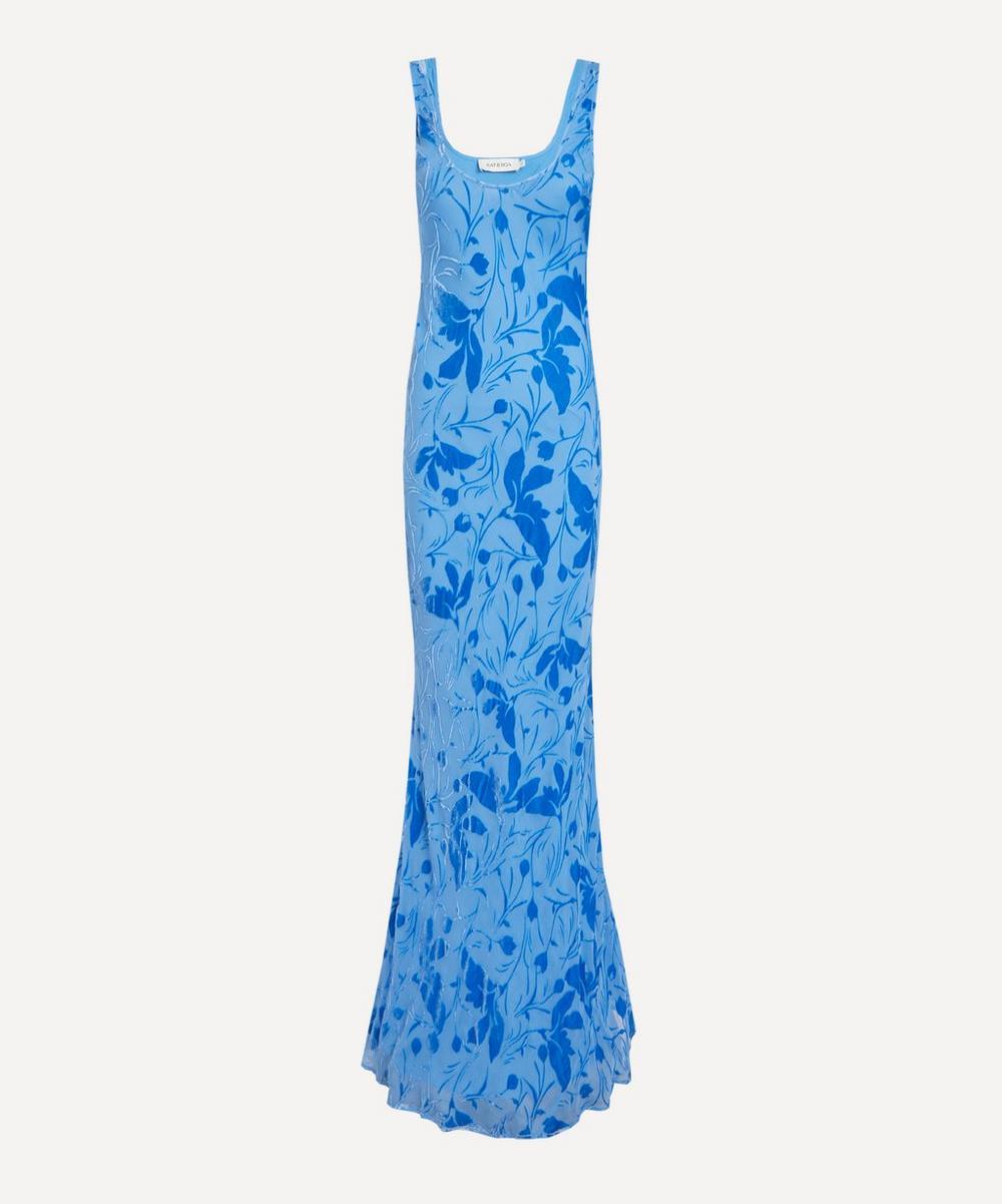 Rat & Boa Inez Silk Devoree Maxi Dress in Blue | Lyst Rat & Boa Inez Silk Devoree Maxi Dress in Blue | Lyst