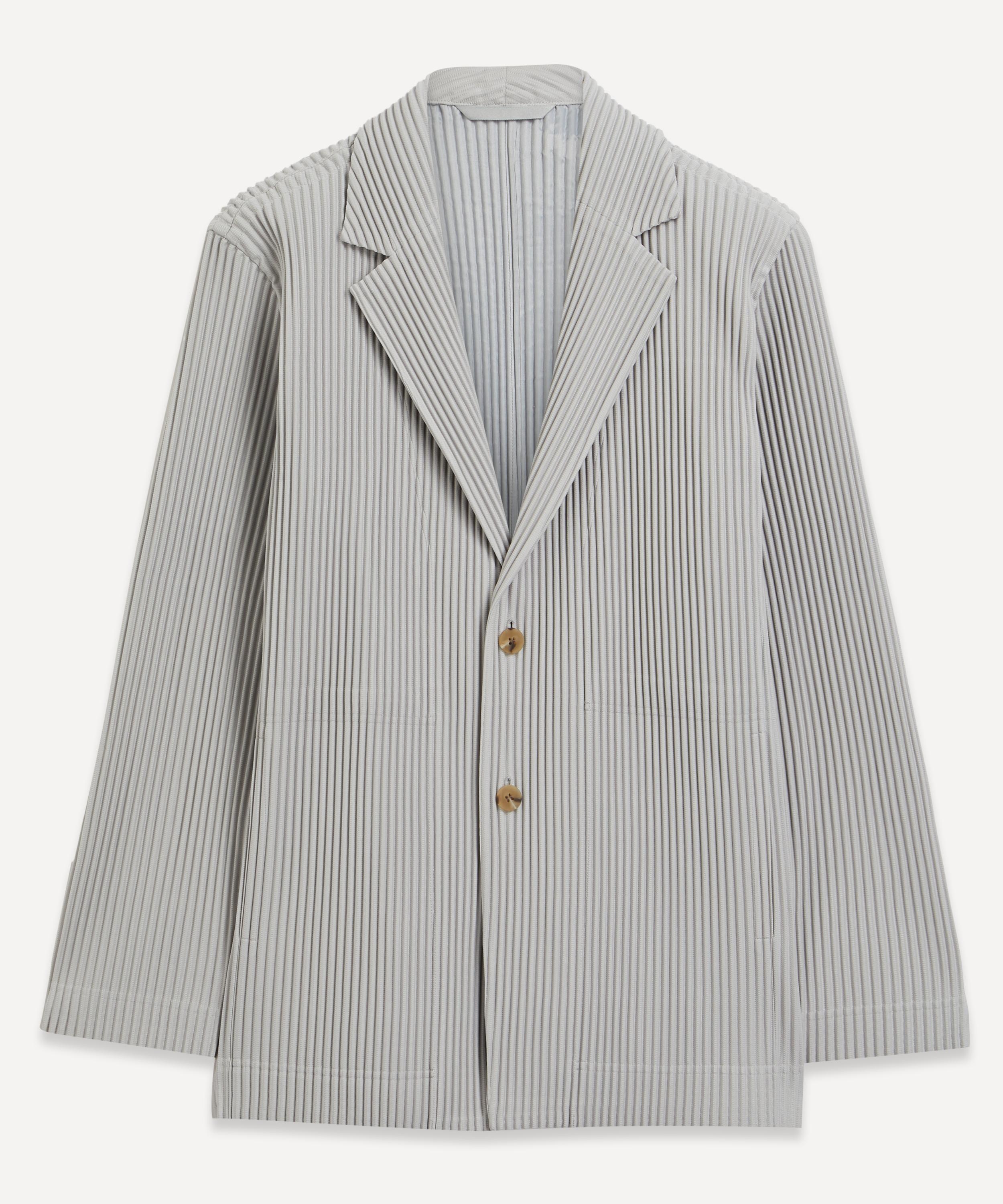 Homme Plissé Issey Miyake Mens Basics Pleated Jacket in Grey for