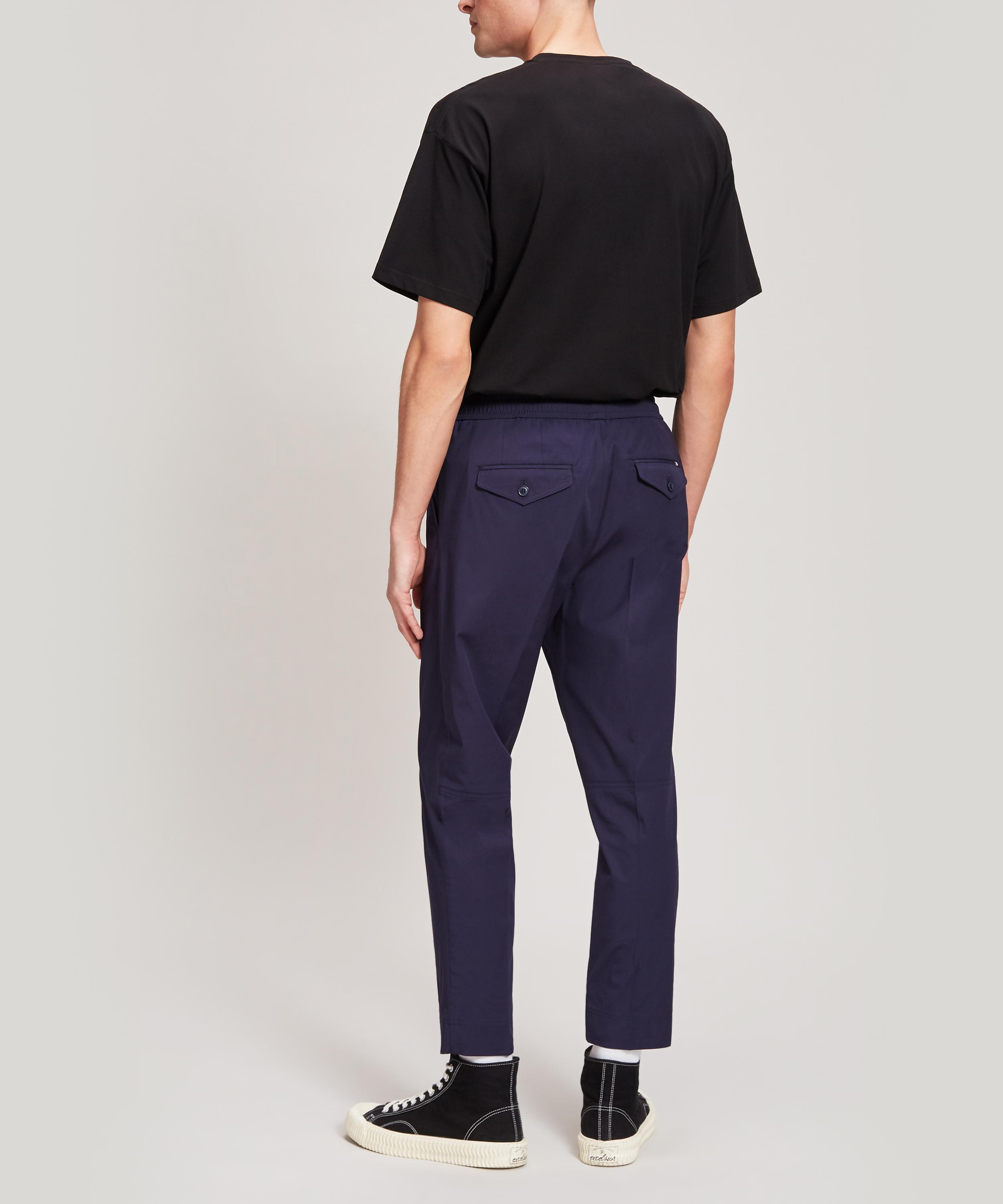 Moncler Cotton Sportivo Elastic Cuff Trousers in Blue for Men - Lyst