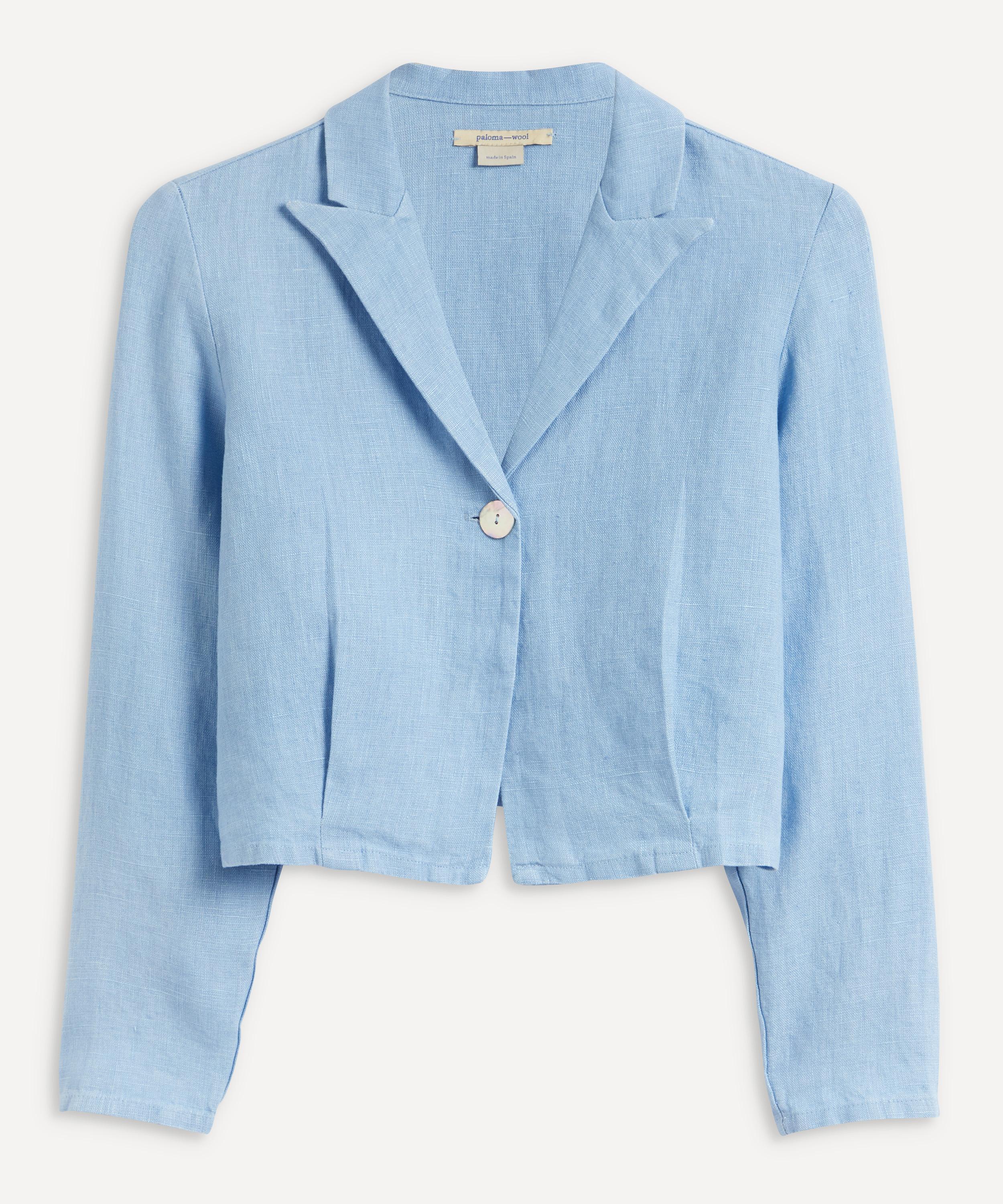 cropped linen blazer