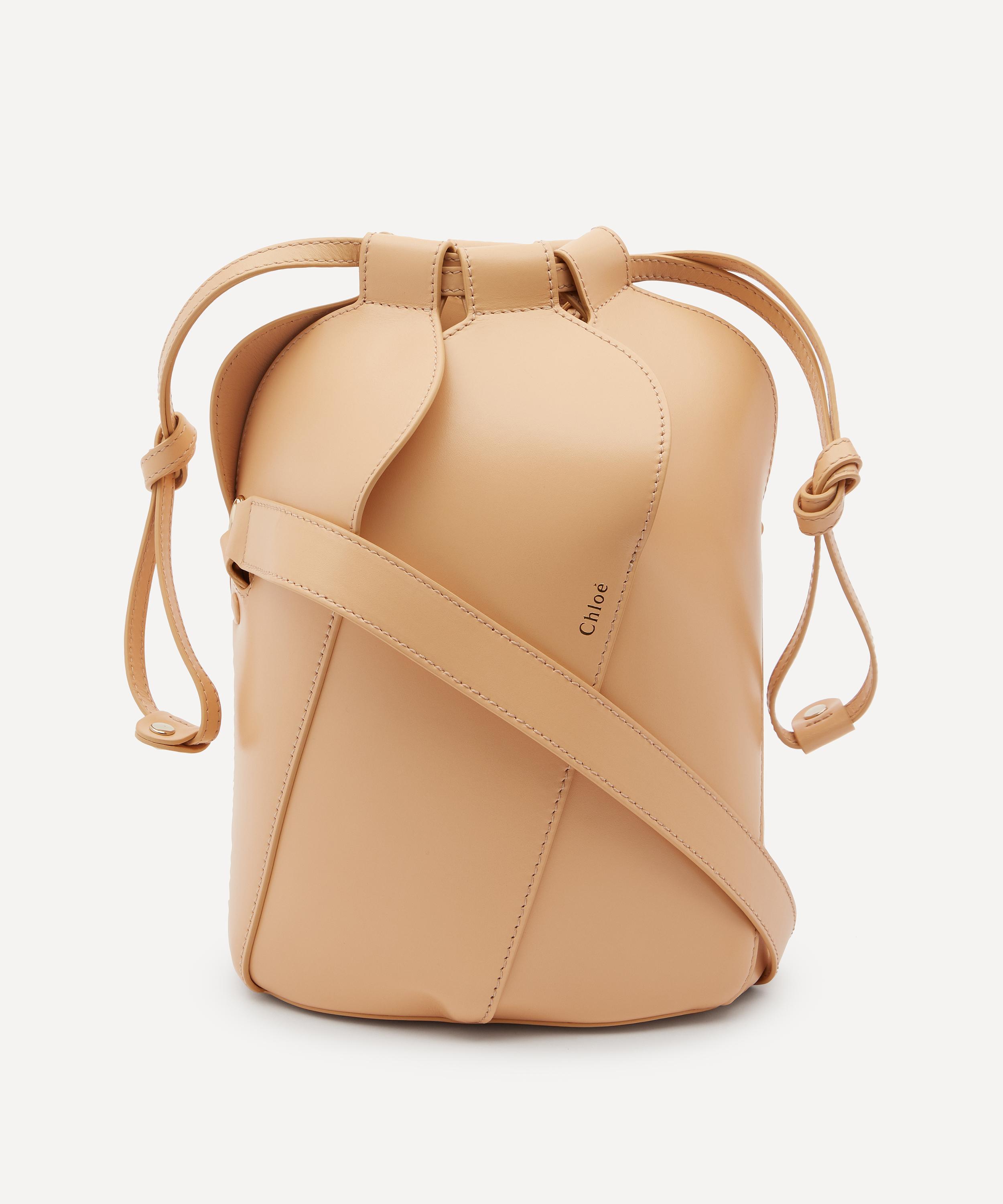 Chloé Tulip Small Leather Bucket Bag in Natural - Lyst