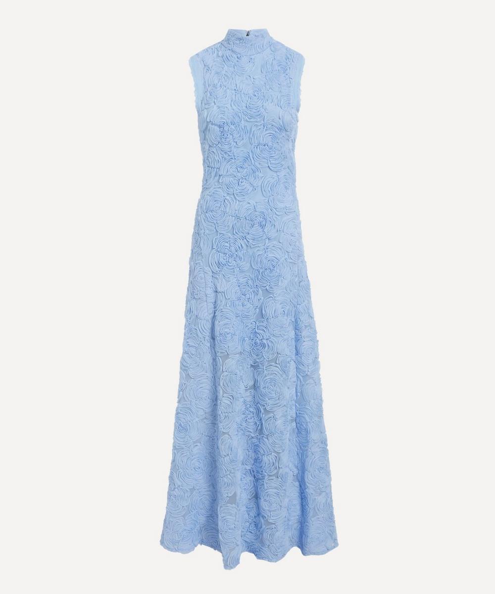 rotate floral mesh maxi dress Flower Mesh Maxi Dress Light Blue