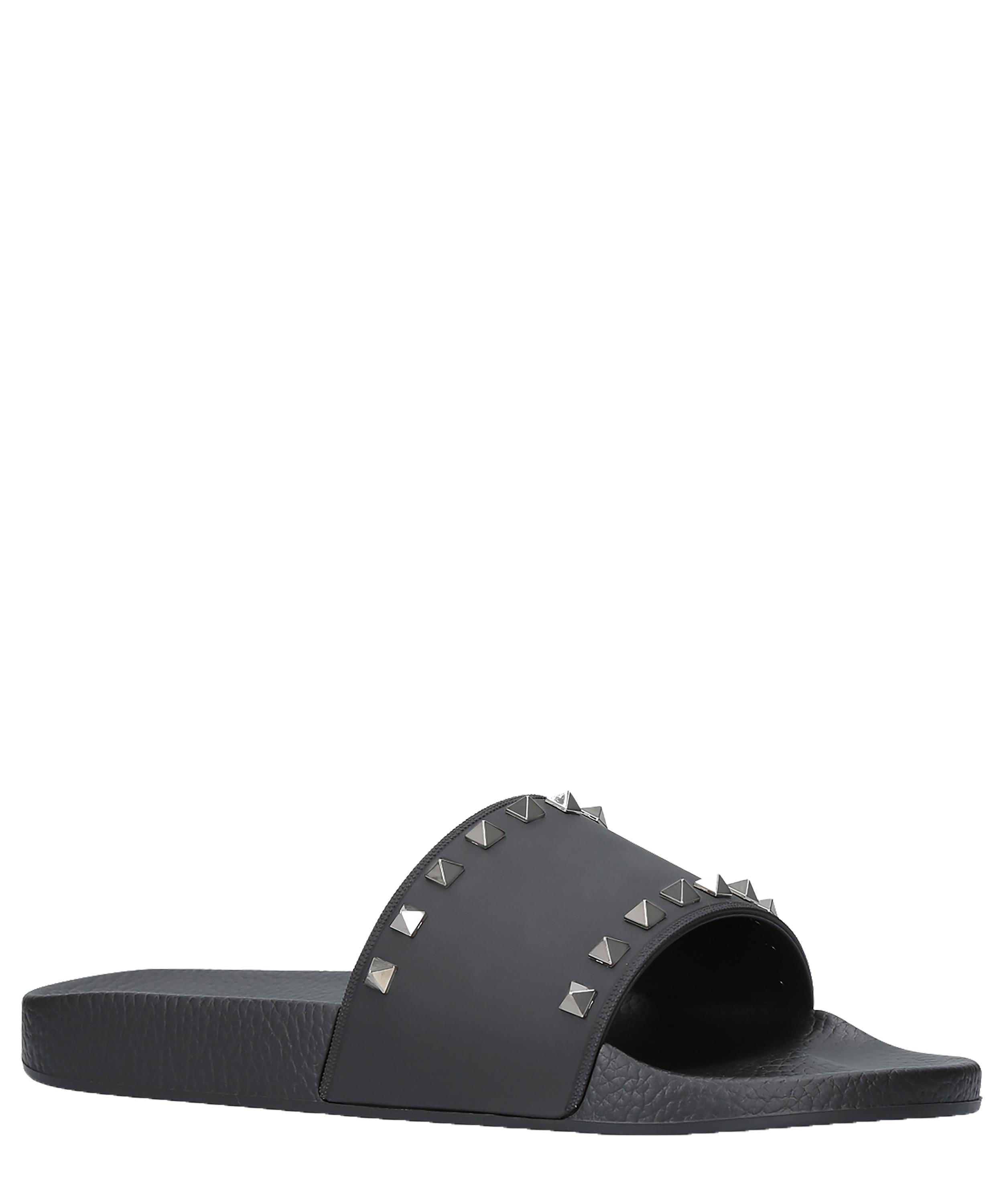 Valentino Rockstud Rubber Slider Sandal in Black for Men - Save 48% - Lyst