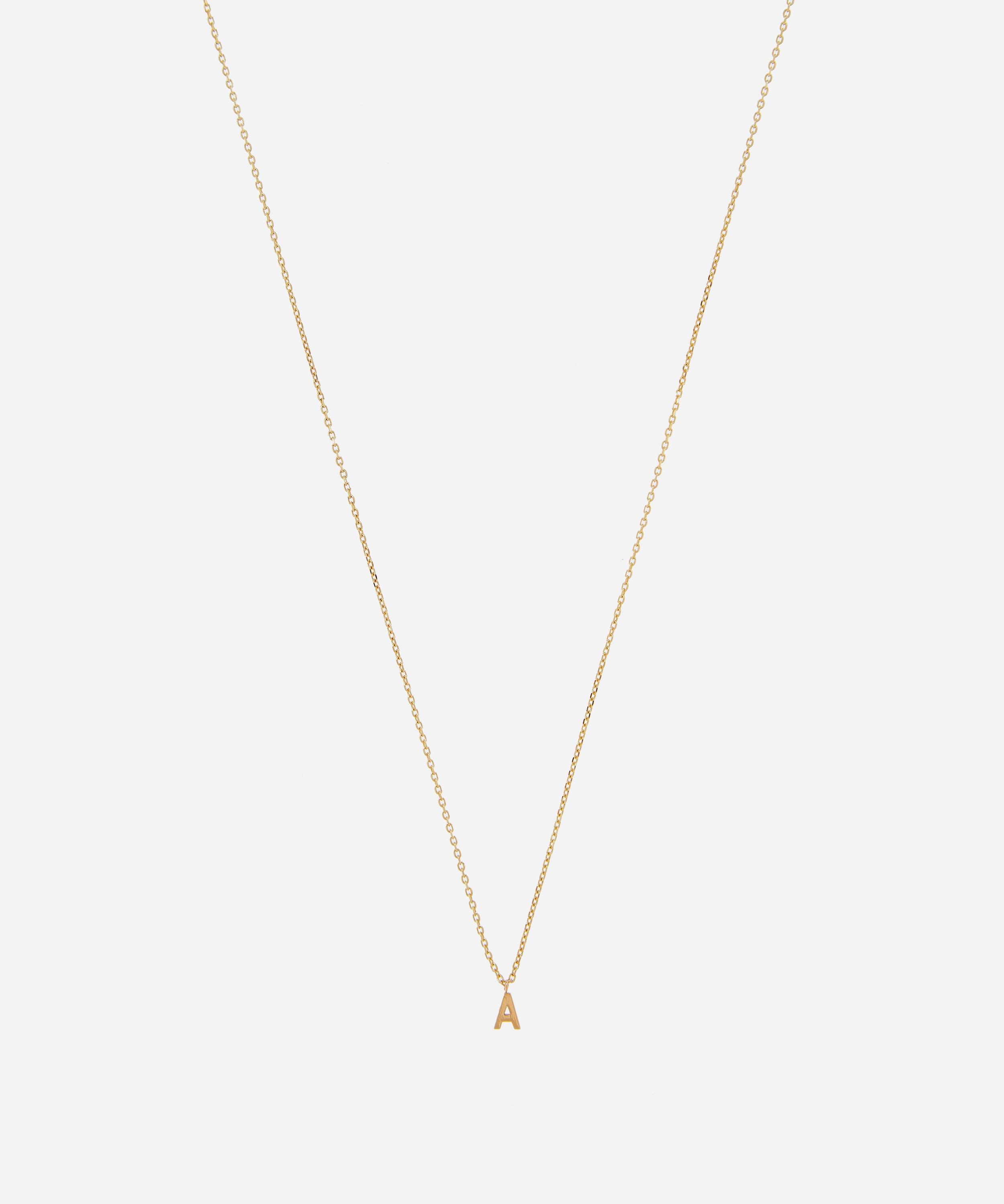 AURUM + GREY 9ct Gold M Initial Pendant Necklace