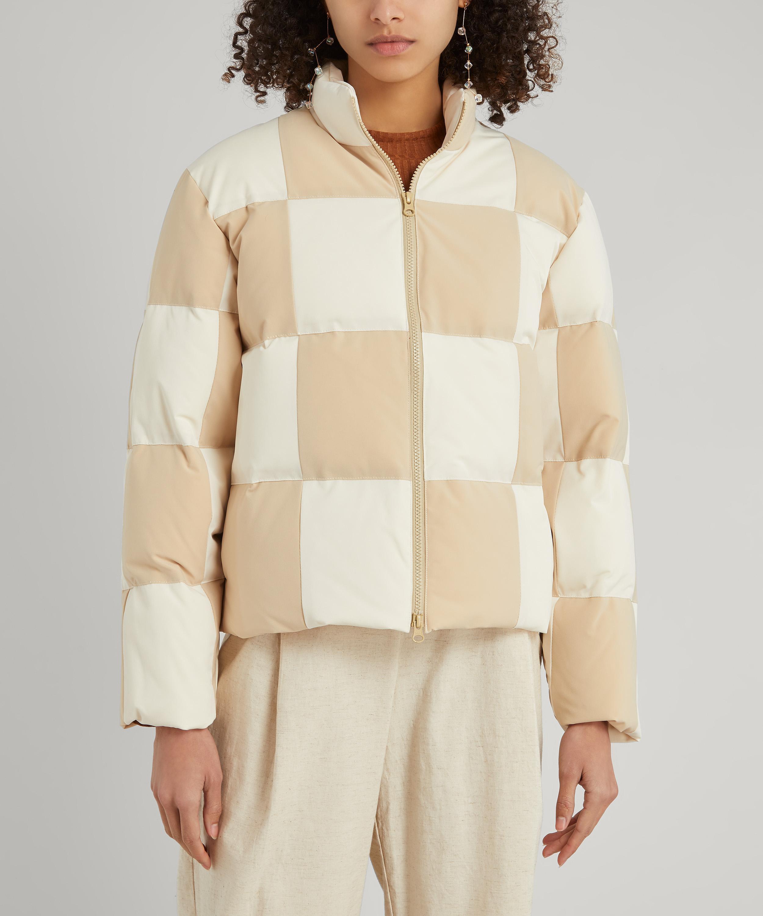 checkered puffer jacket