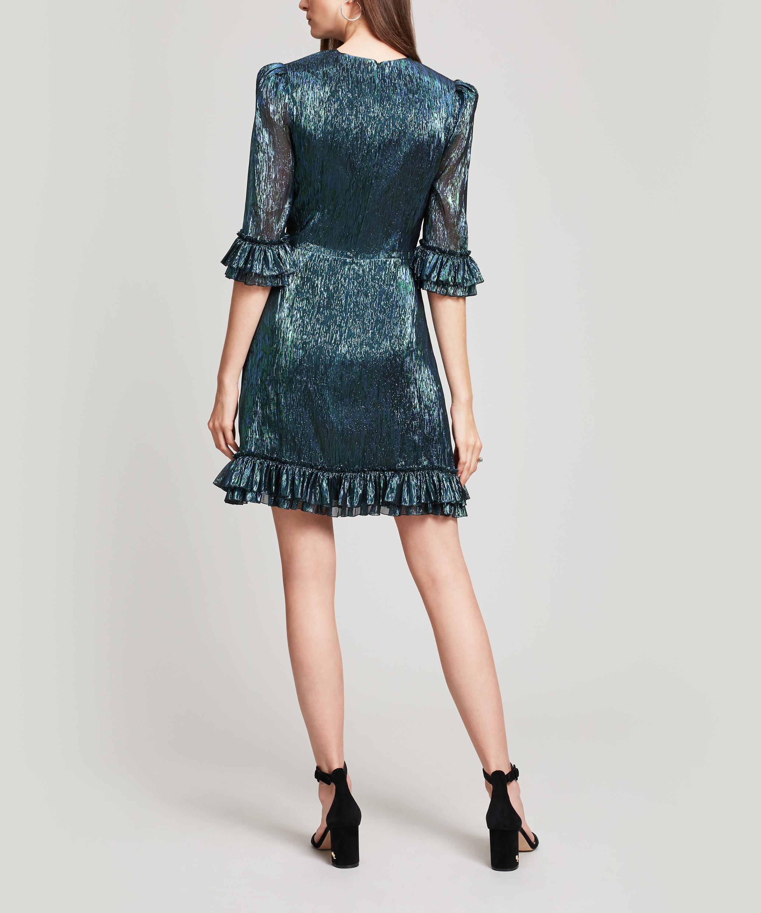 Metallic Chiffon Mini Festival Dress 