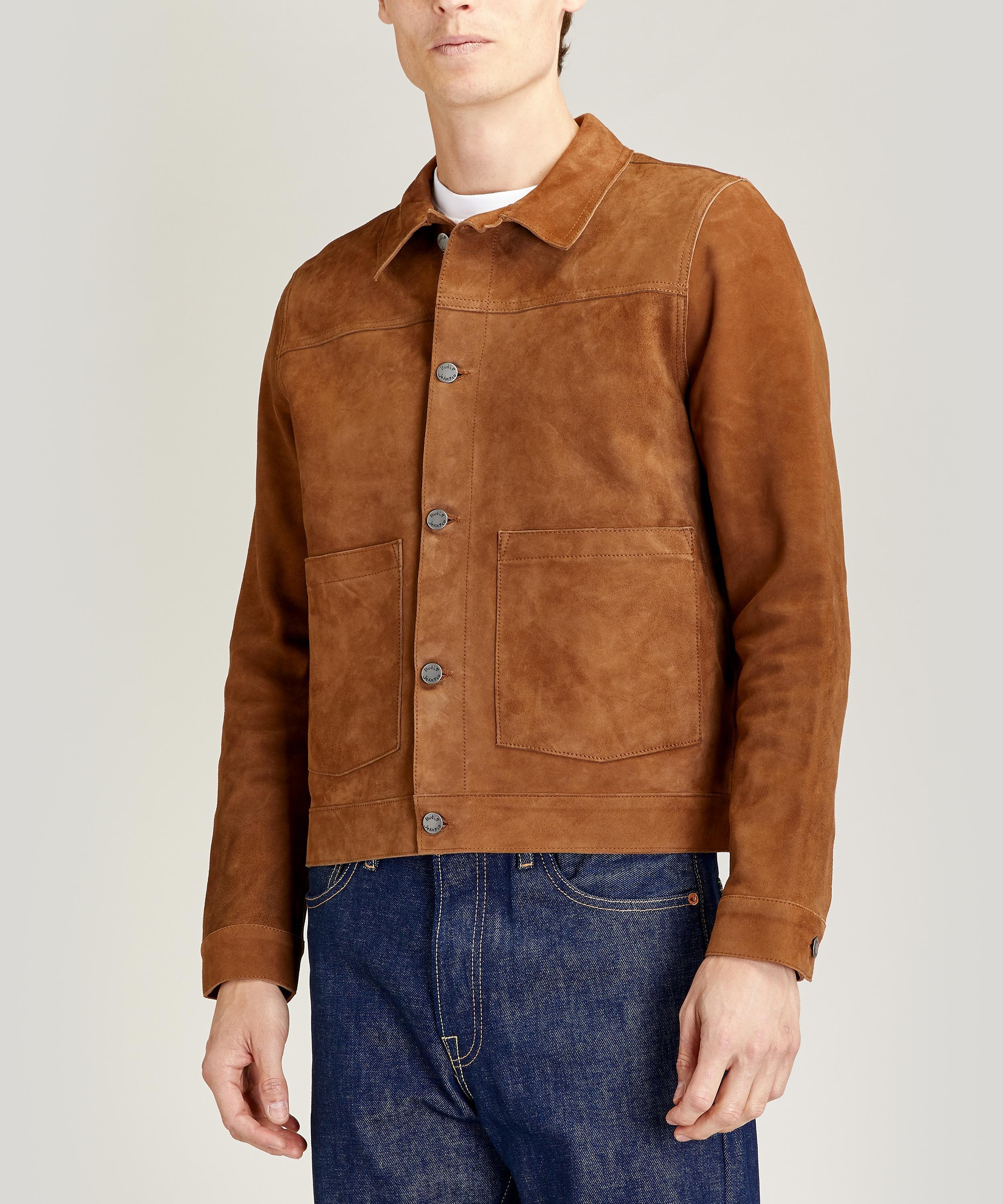 Nudie Jeans Dante Nubuck Leather Jacket in Brown for Men - Lyst