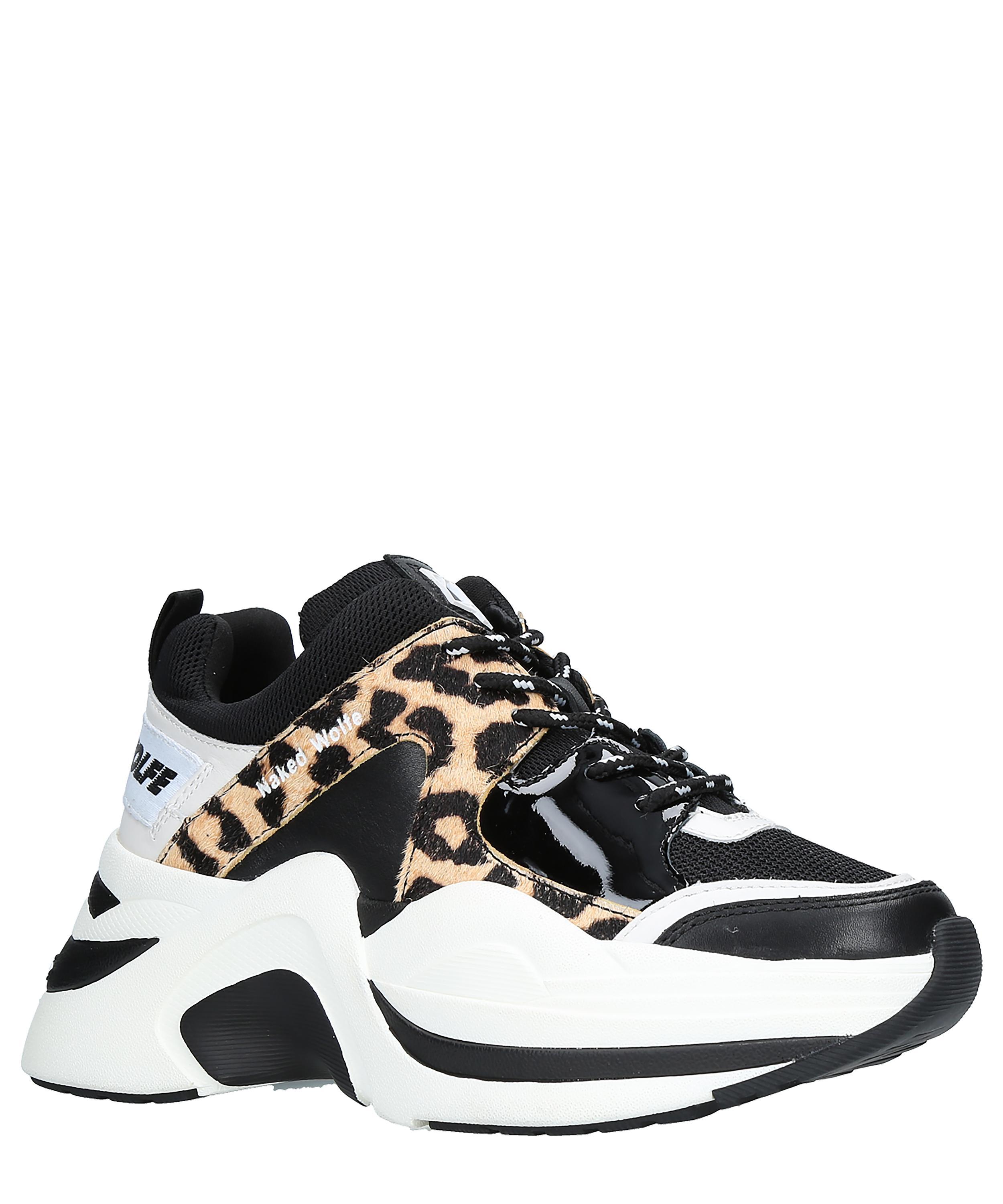 leopard black trainers