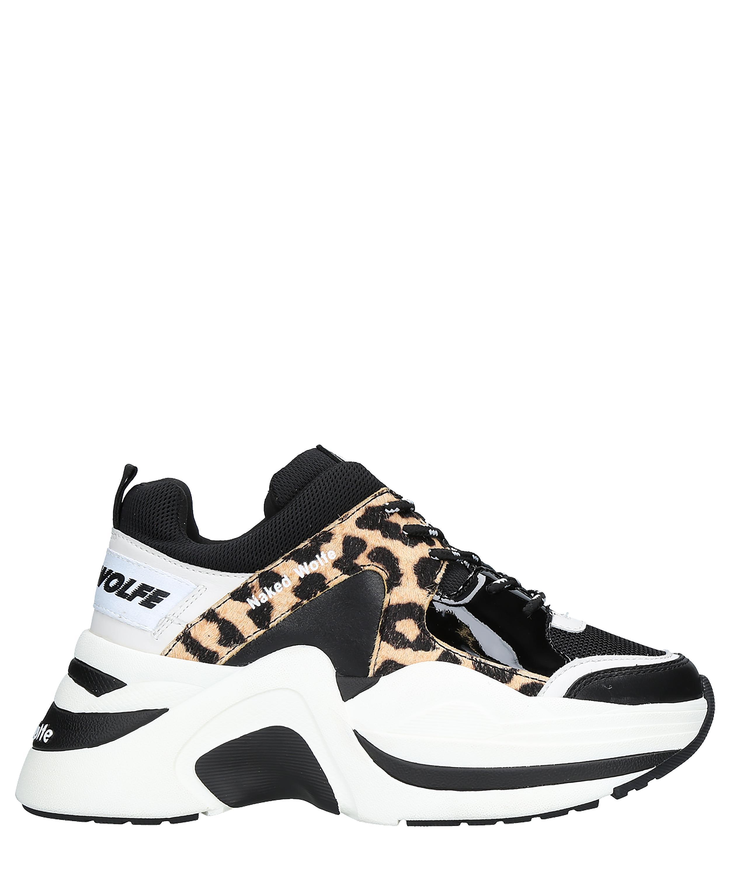 leopard black trainers