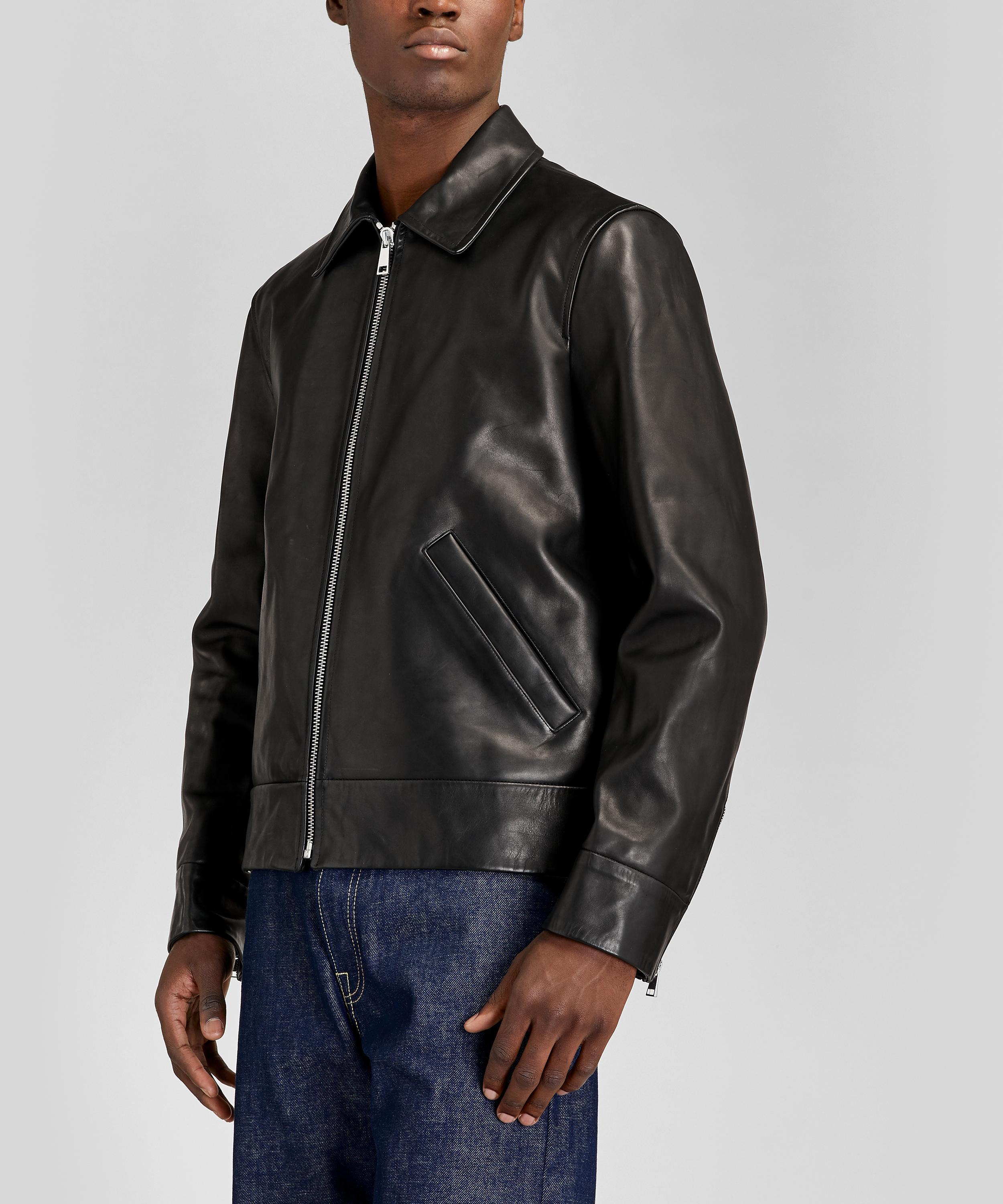 A.P.C. No Fun Leather Jacket in Black for Men | Lyst UK A.P.C. No Fun Leather Jacket in Black for Men | Lyst UK