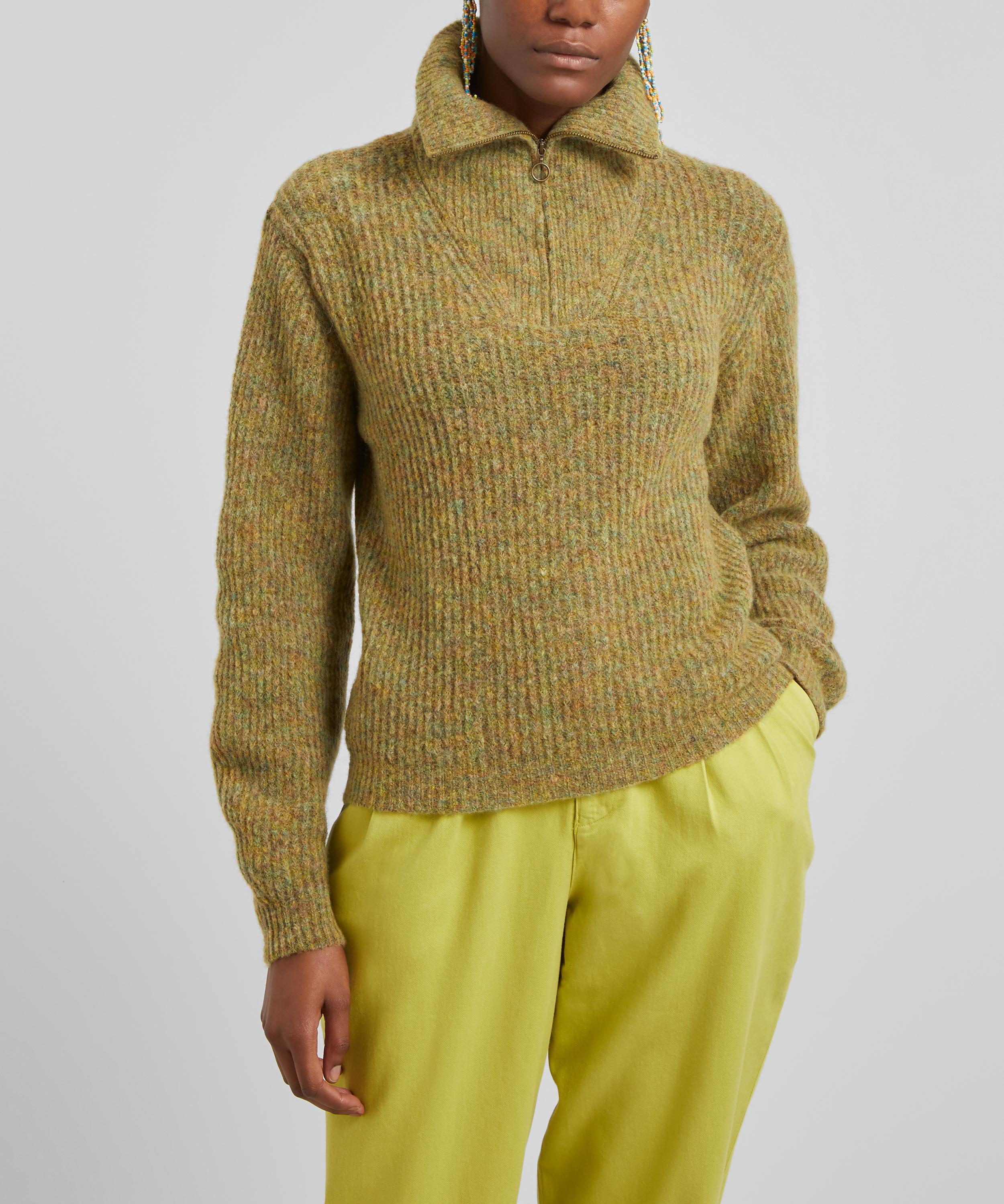 Paloma Wool Wool Cero Unisex Zipup Knit Sweater in Green Olive (Green