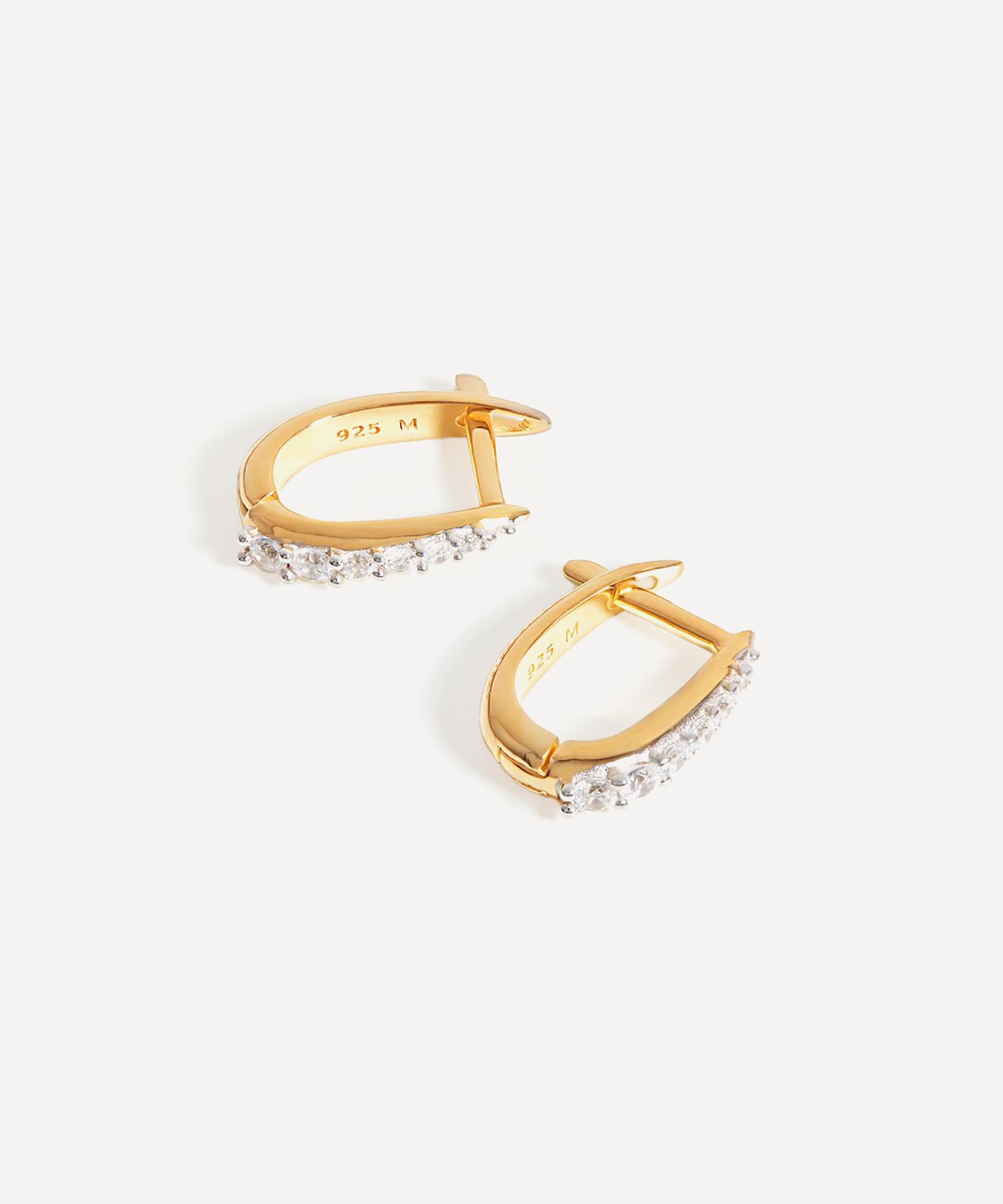 Missoma 18ct Goldplated Vermeil Silver Pave Claw Huggie Hoop Earrings