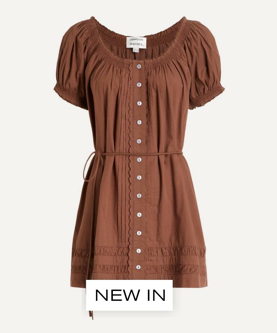 damson madder brown dress Damson Madder Harmony Sheer Midi dress main image 0