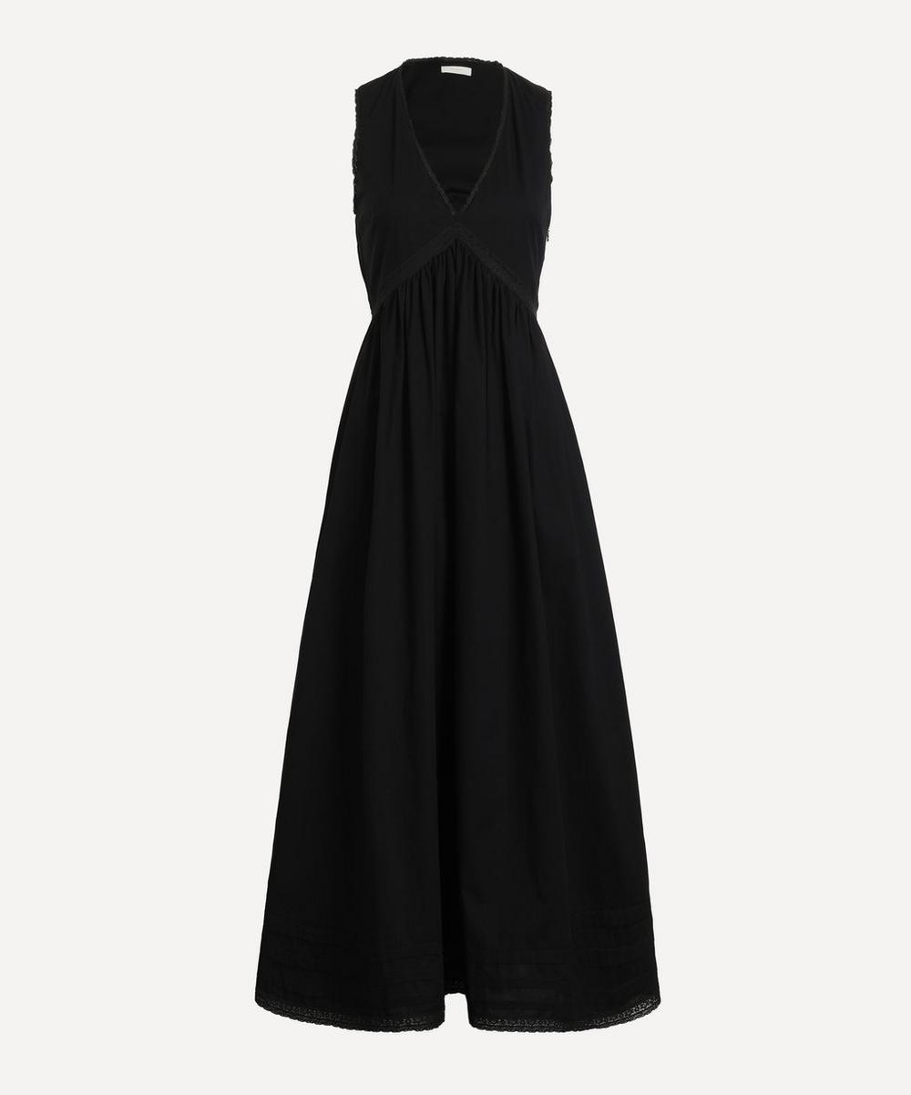 long sleeve floral velvet burnout midi dress in light navy Mia Velvet Burnout Midi Dress Pink / S