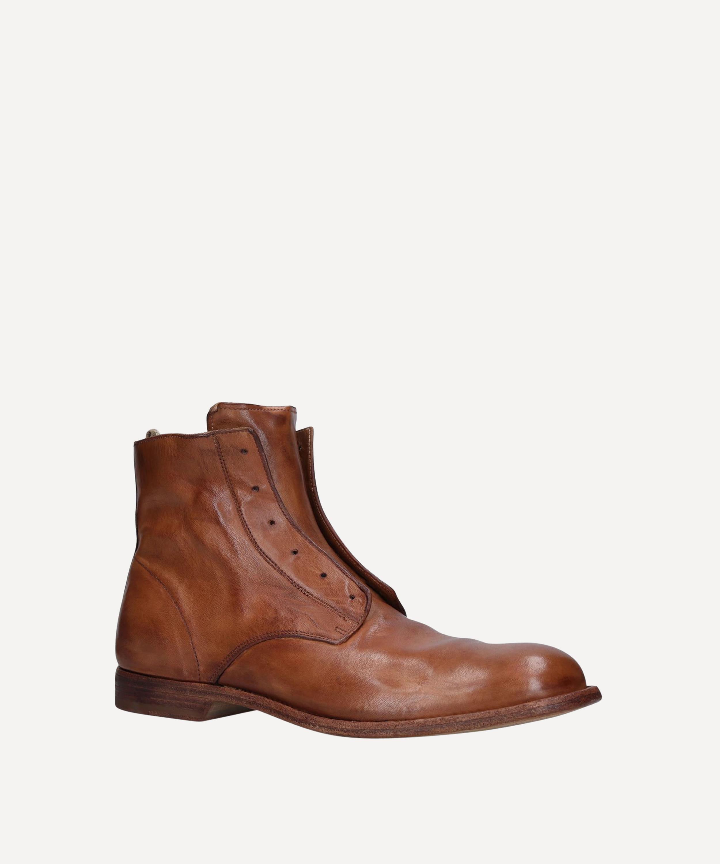 Officine Creative Graphis Laceless Leather Boots in Brown for Men Lyst