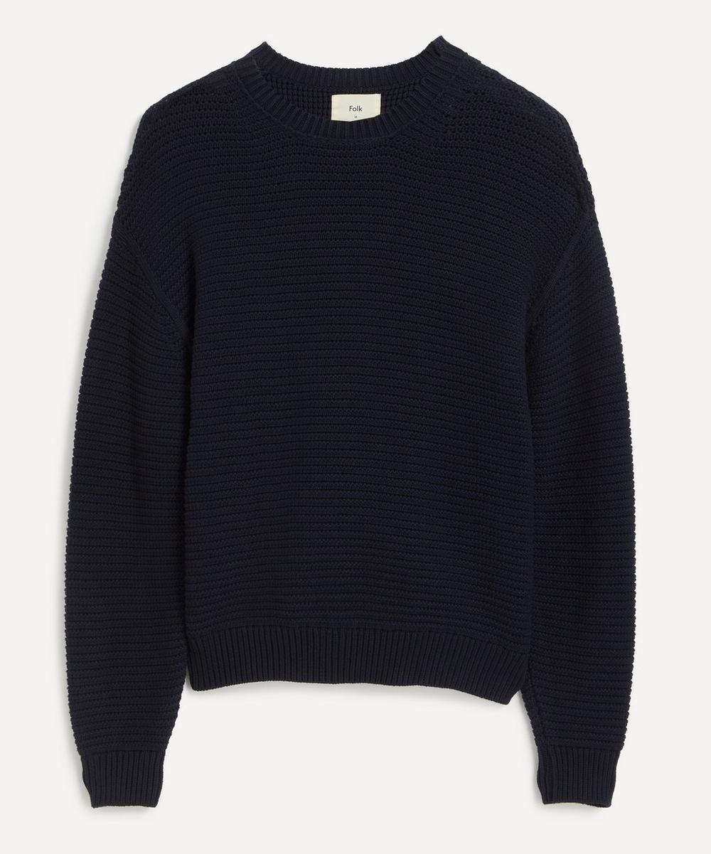 Folk Drop Shoulder Crew-Neck Jumper in Blue for Men Lyst UK