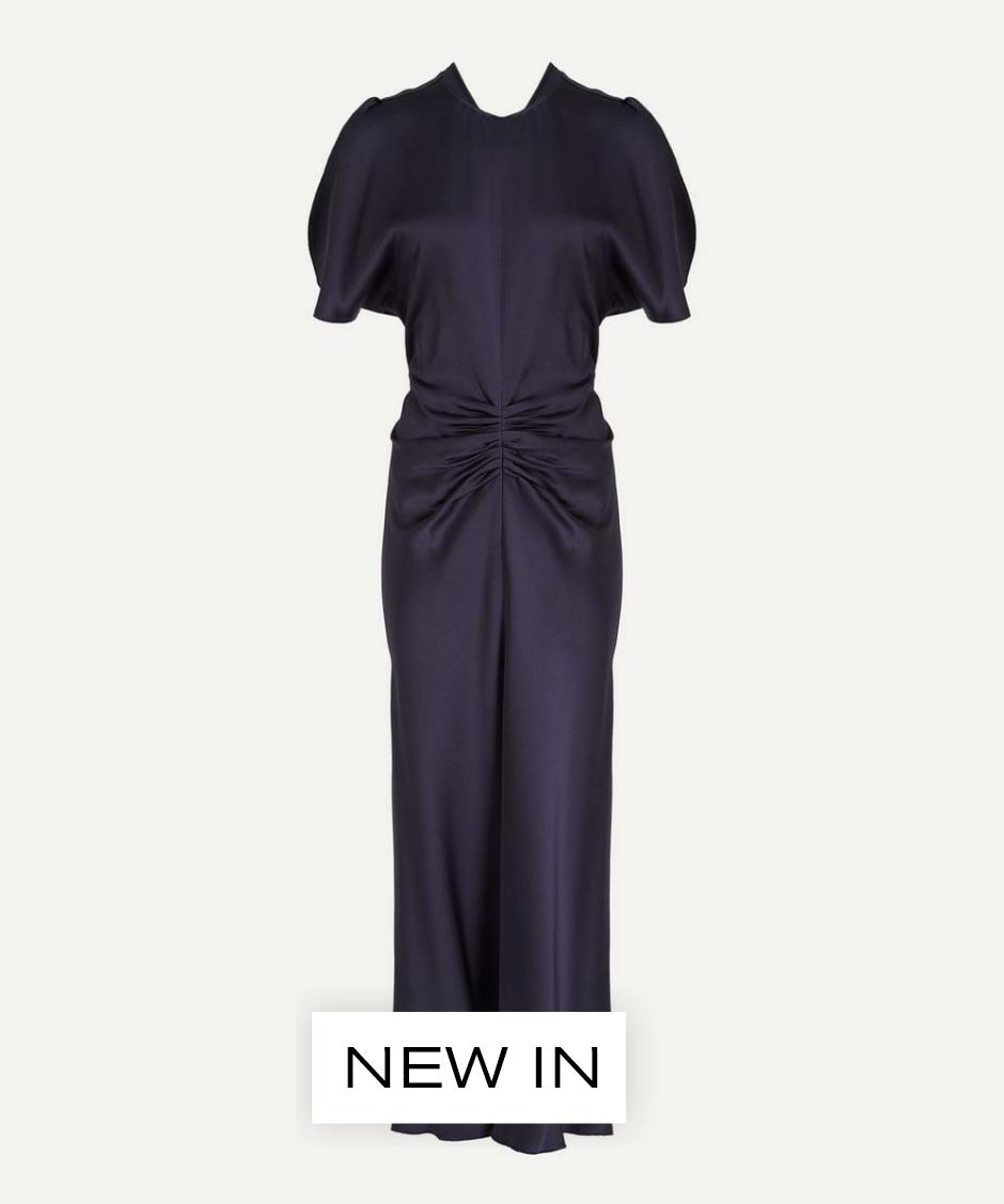 high neck pleated belted midi dress by victoria beckham Designer Victoria Beckham High Neck Pleated Belted Midi Dresses for Women -  Up to 78% off